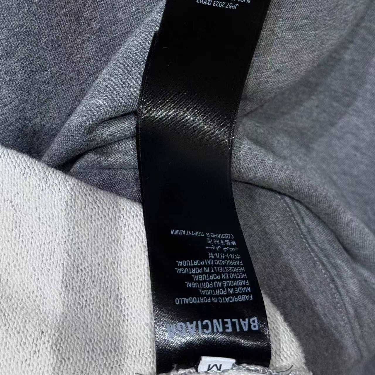 Balenciaga Luxury Script Oversized Zip-Up Hoodie In Dark Heather Grey - DopestKickz