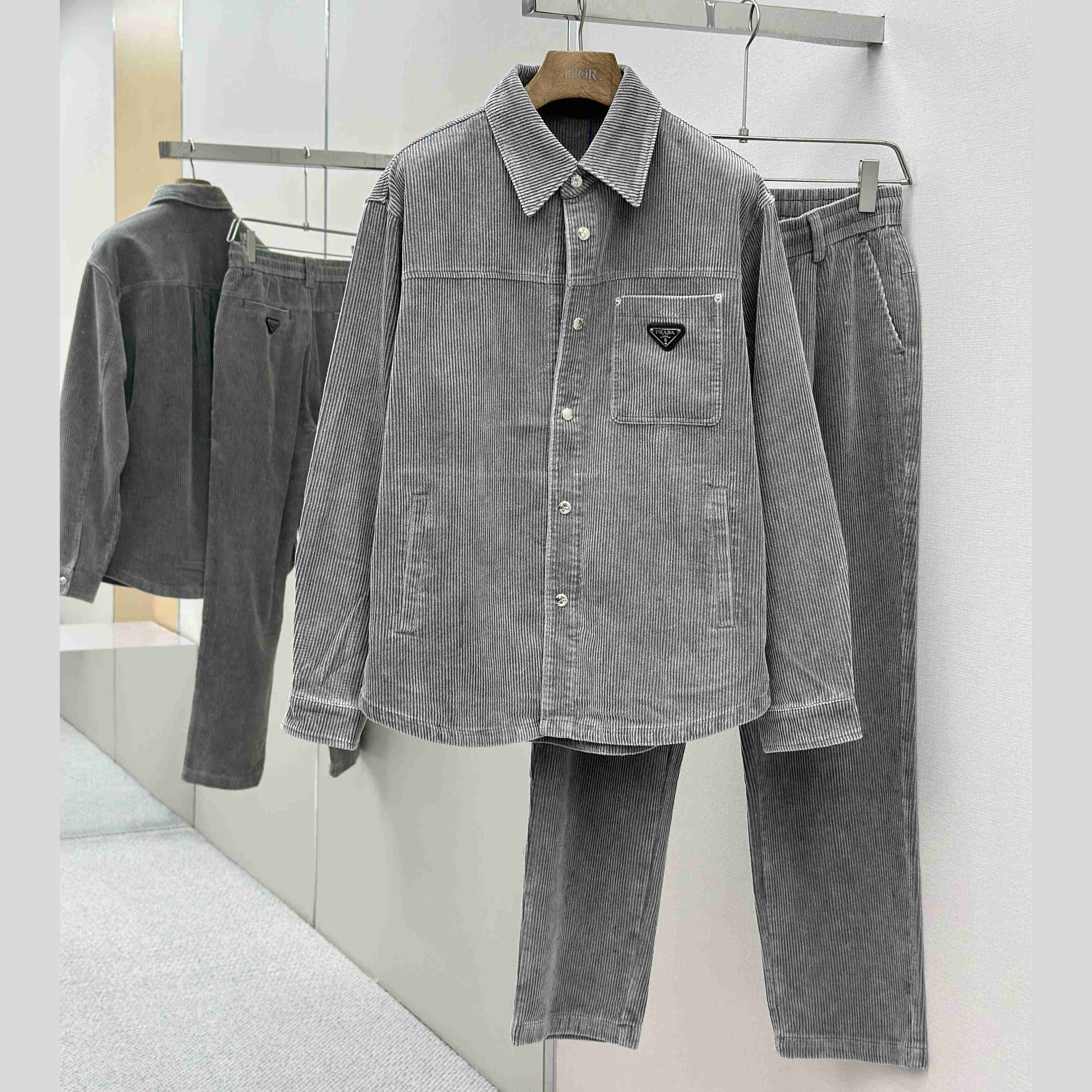 Prada Stretch Cotton Shirt And Pants - DopestKickz