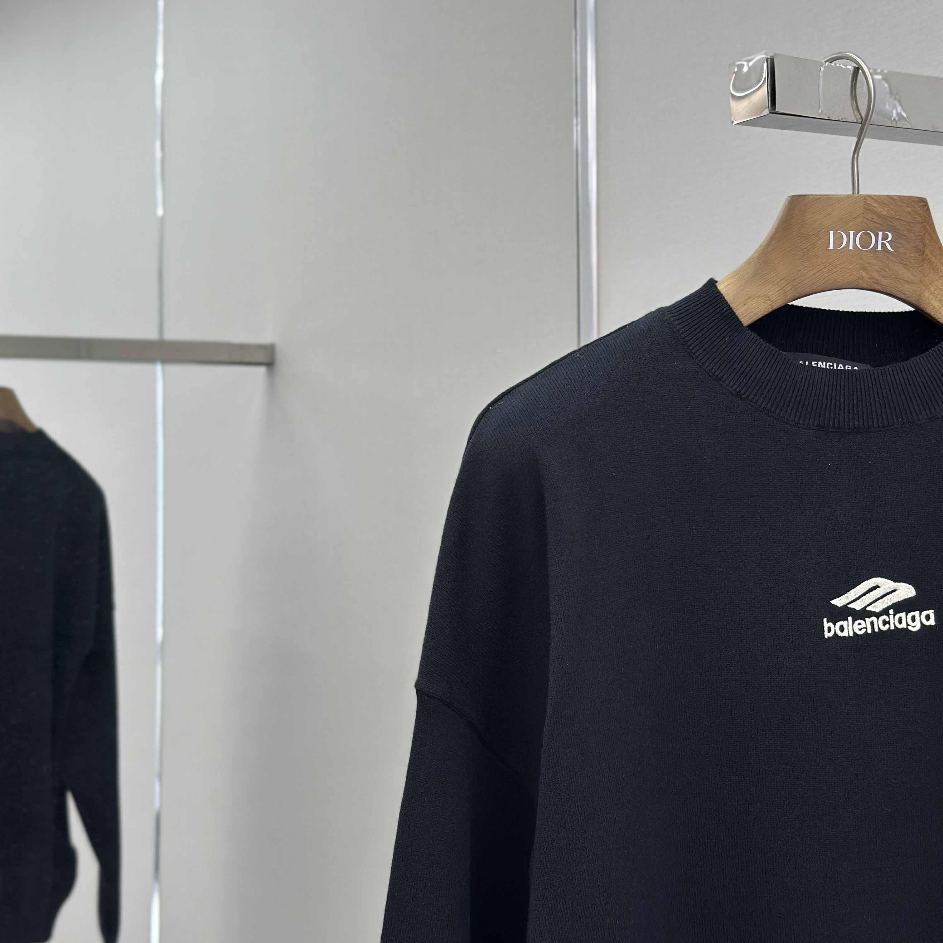 Balenciaga Ski Crewneck Sweater In Black - DopestKickz