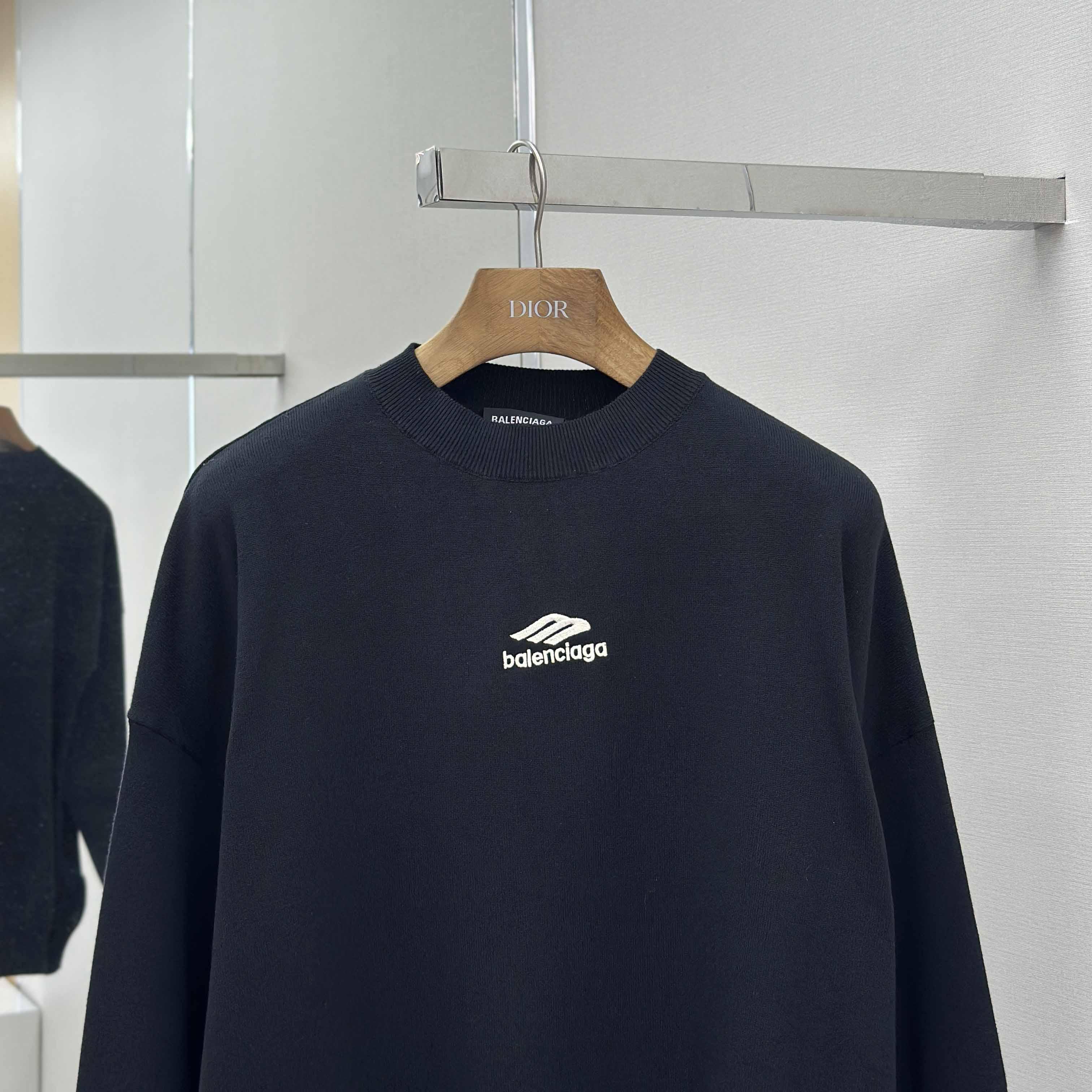 Balenciaga Ski Crewneck Sweater In Black - DopestKickz