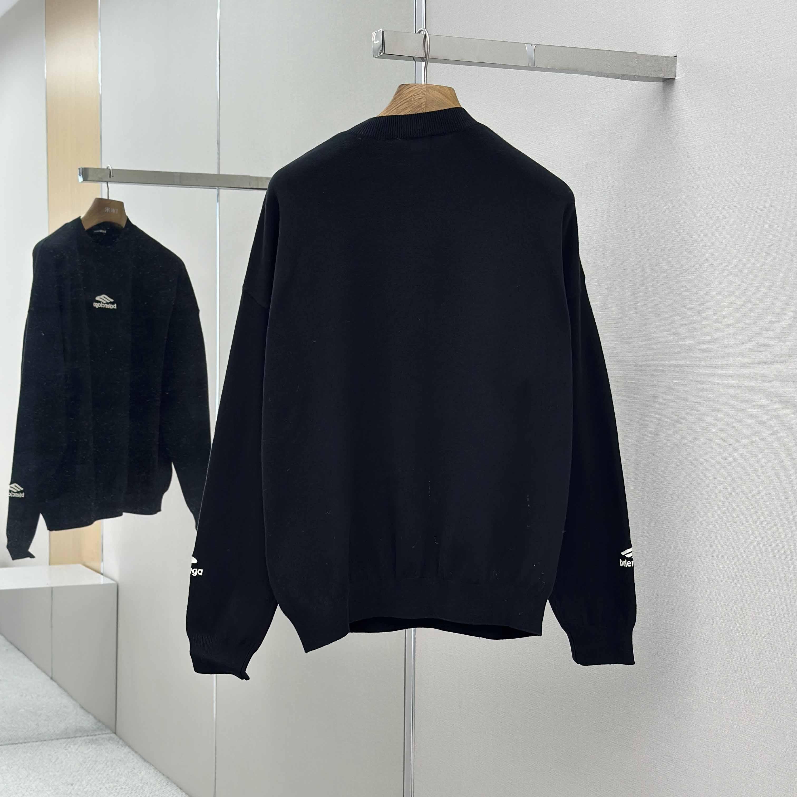 Balenciaga Ski Crewneck Sweater In Black - DopestKickz