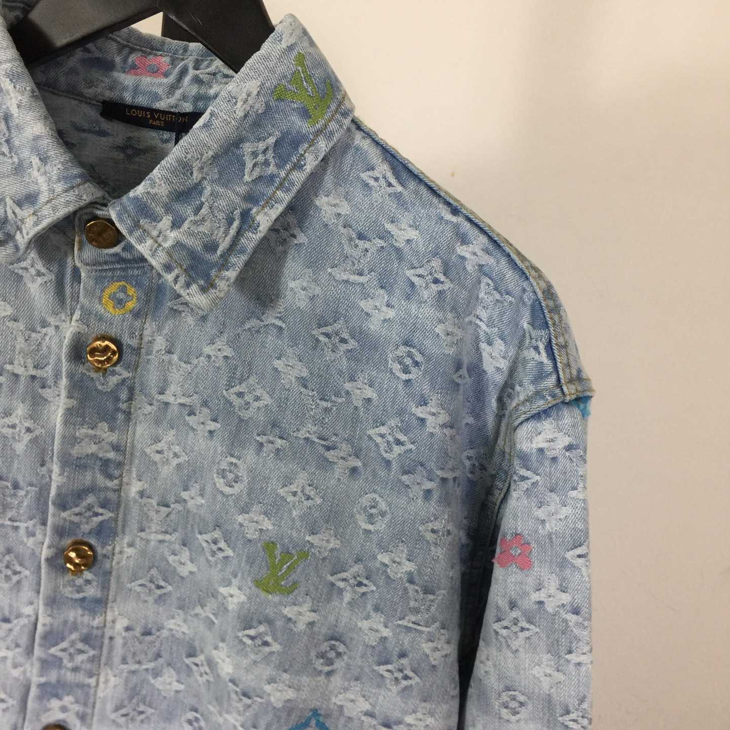 Louis Vuitton Tyler Colorful Card Denim Shirt - DopestKickz