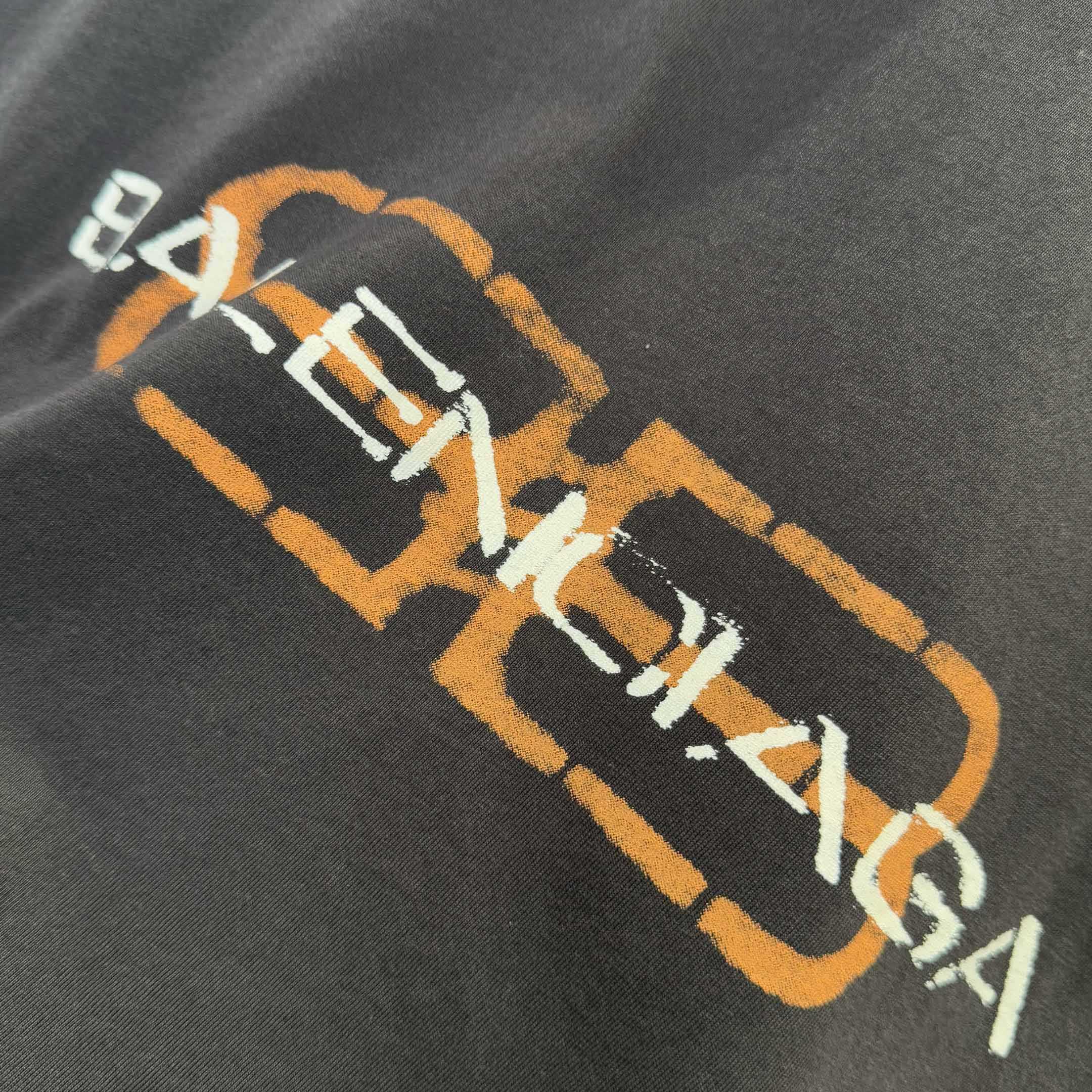 Balenciaga BB Icon Stencil Long Sleeve T-Shirt Large Fit in Black Faded  - DopestKickz