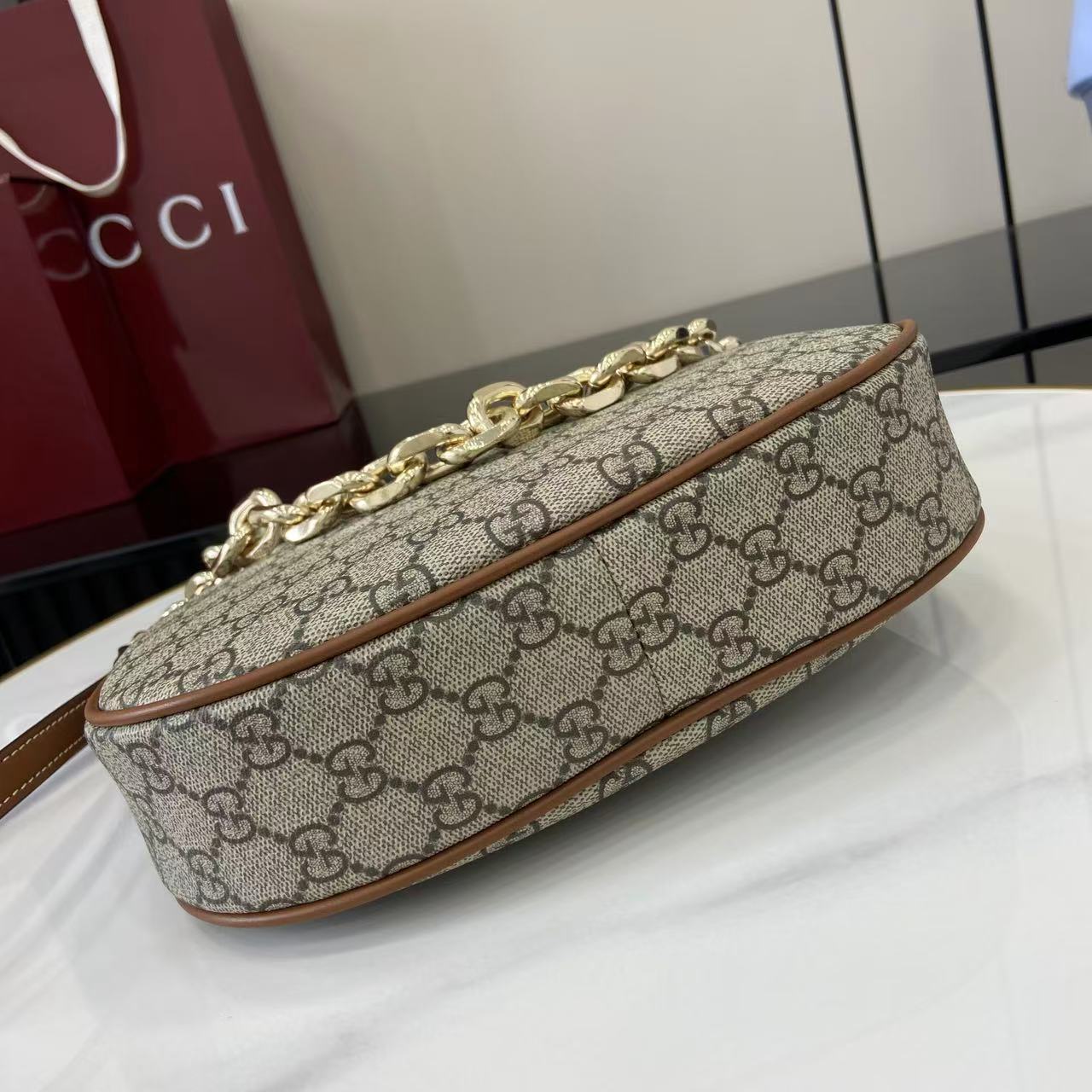 Gucci GG Emblem Medium Shoulder Bag - DopestKickz