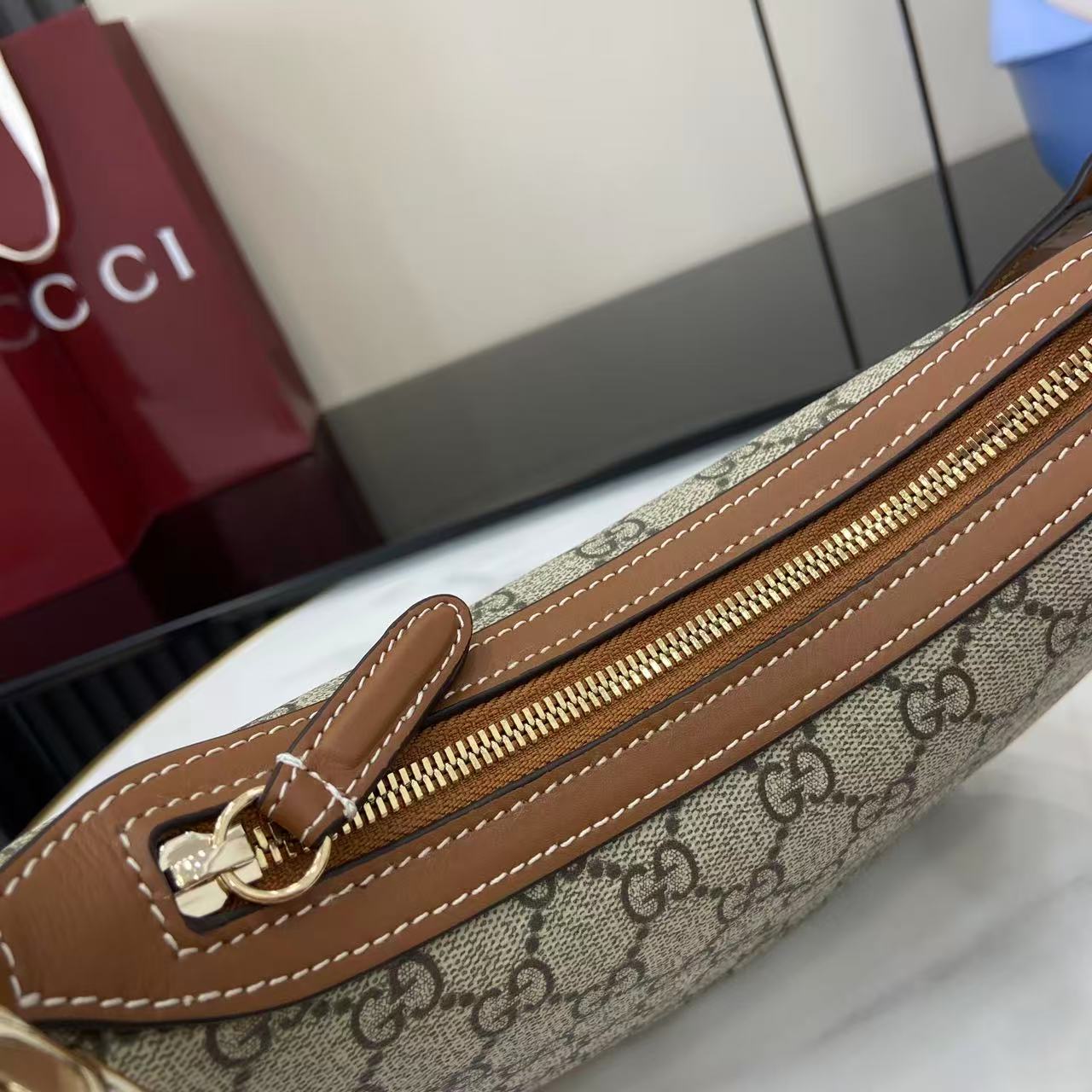 Gucci GG Emblem Medium Shoulder Bag - DopestKickz