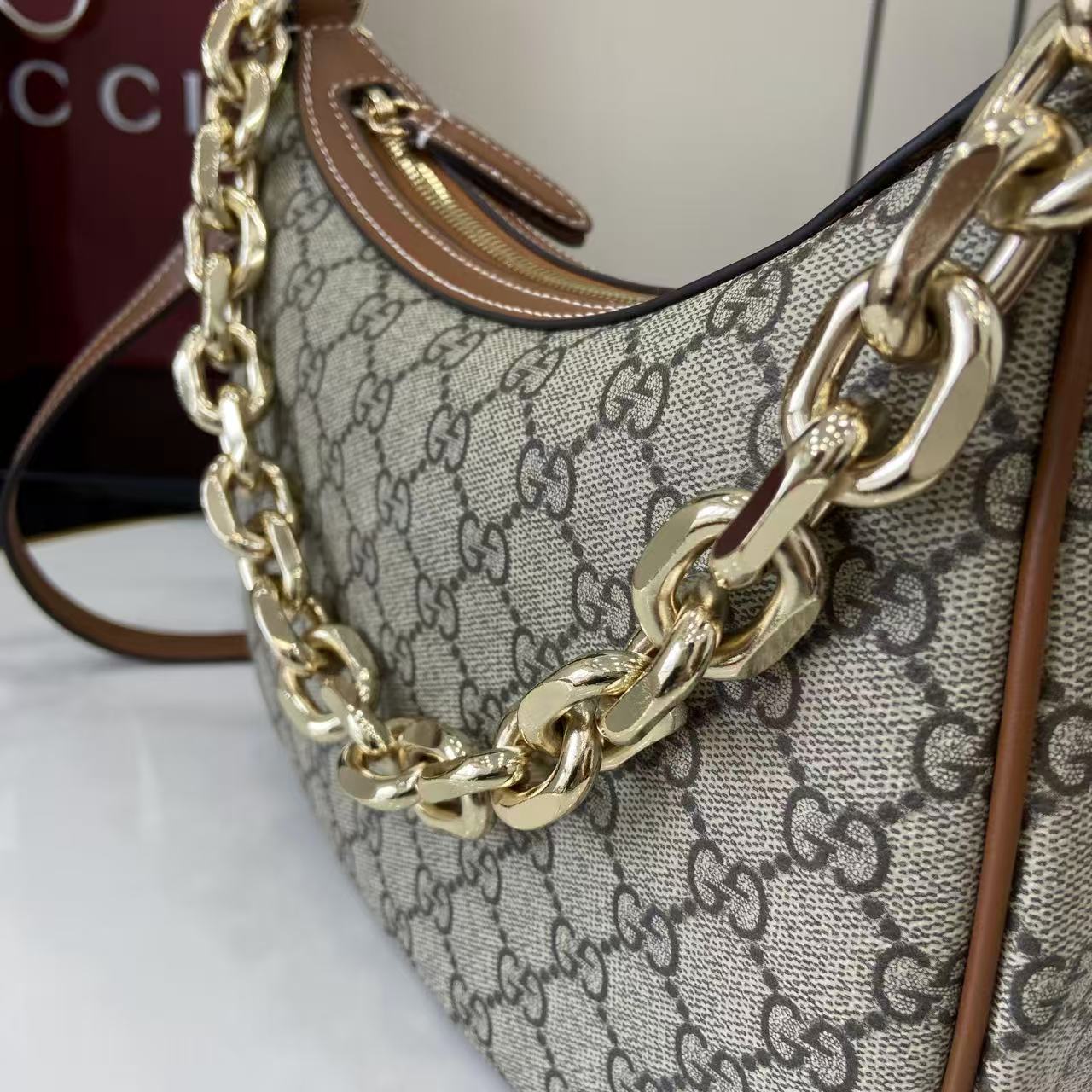 Gucci GG Emblem Medium Shoulder Bag - DopestKickz