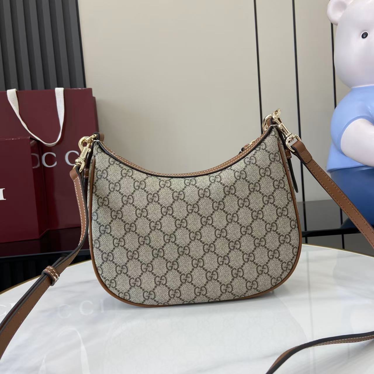 Gucci GG Emblem Medium Shoulder Bag - DopestKickz
