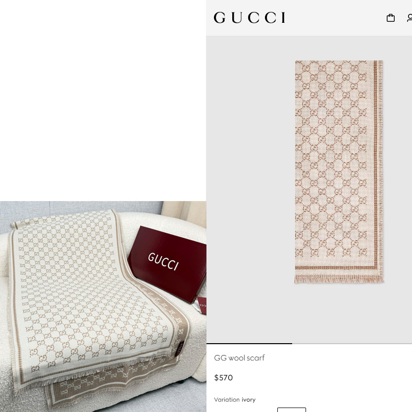 Gucci GG Wool Scarf - DopestKickz