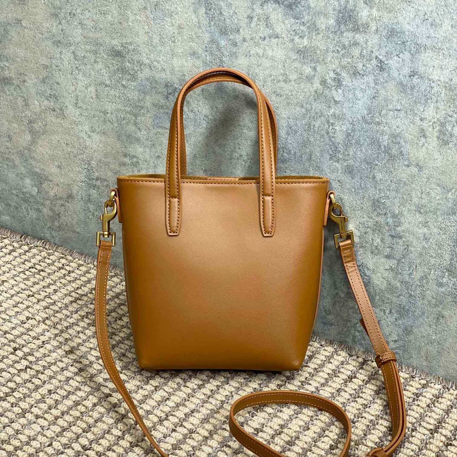 Saint Laurent Mini Toy Shopping Saint Laurent In Box Leather - DopestKickz