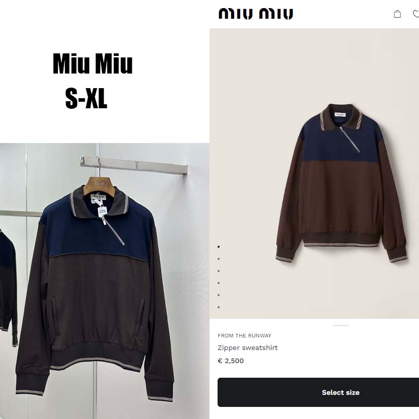Miu Miu Zipper Sweatshirt - DopestKickz
