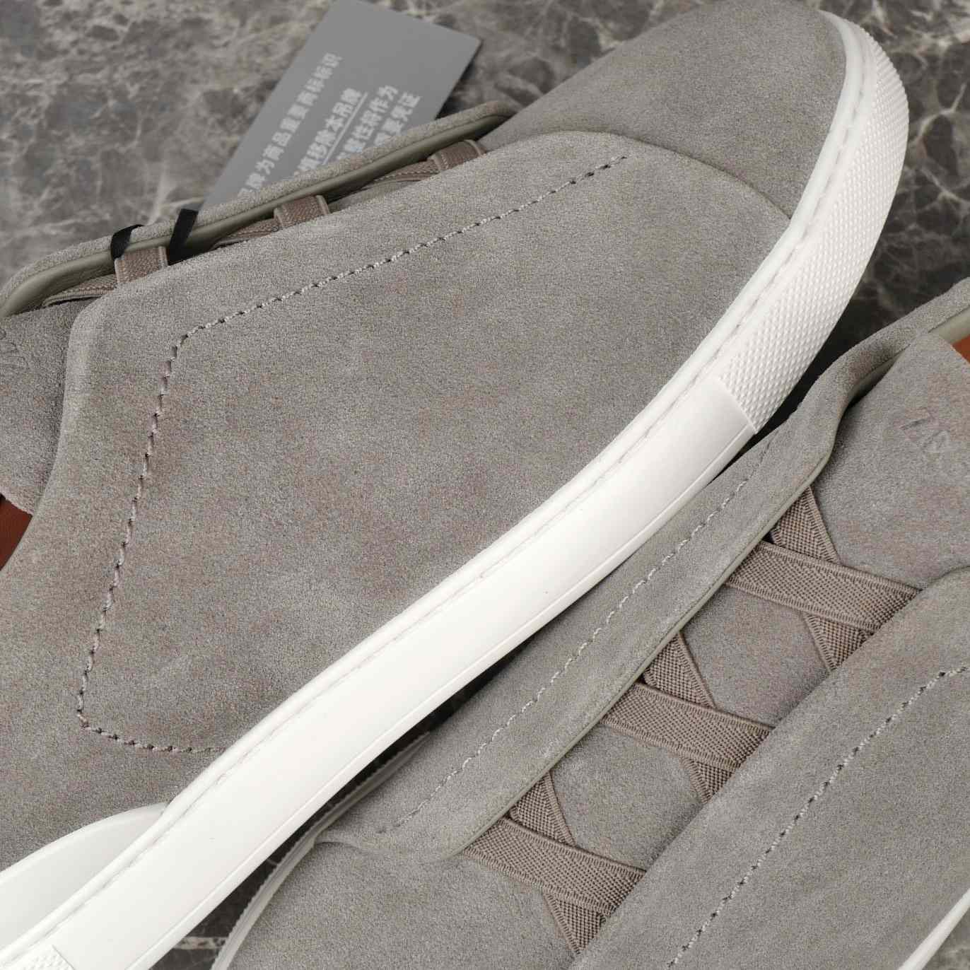 Zegna Utility Blue suede Triple Stitch™ Sneakers - DopestKickz