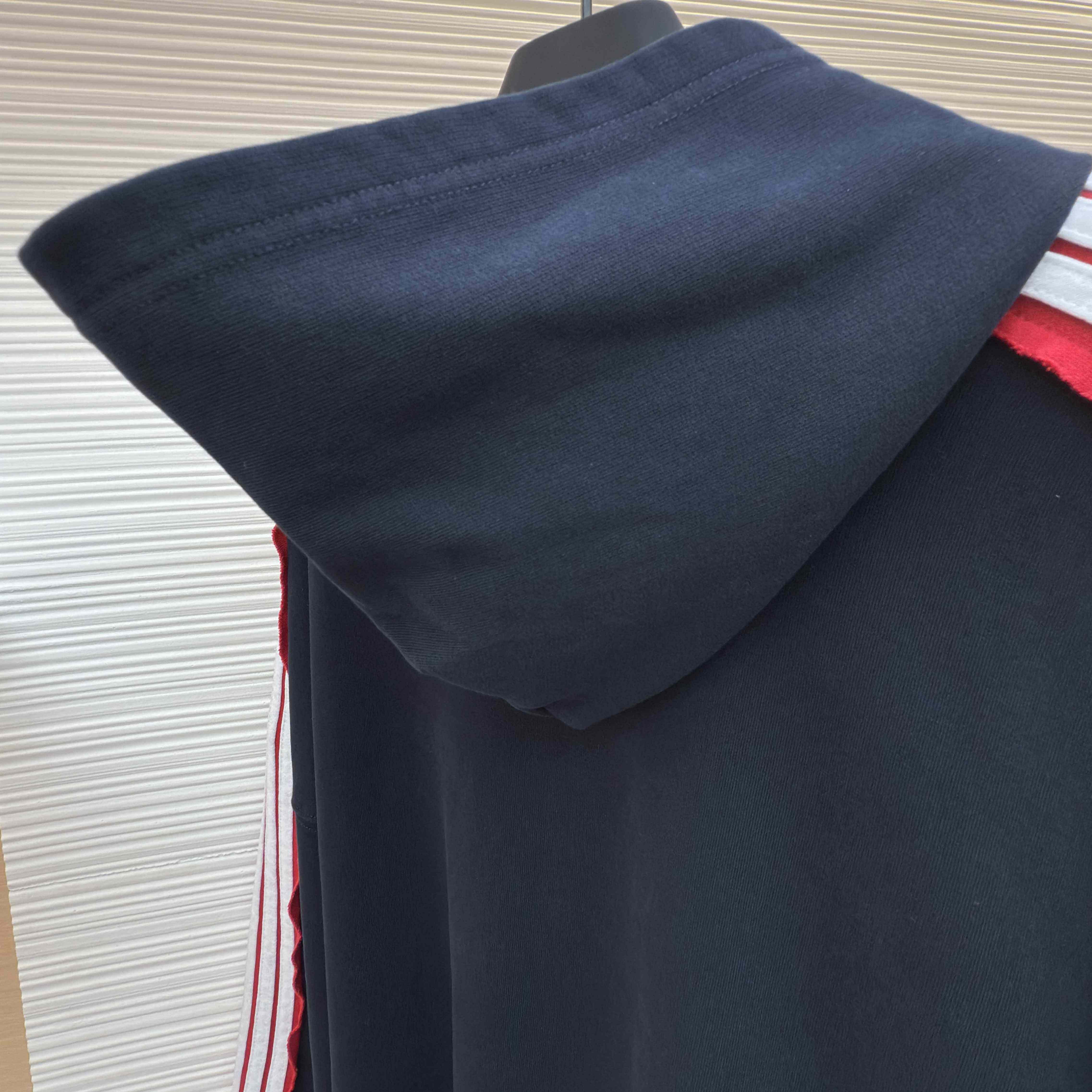 Balenciaga Unity Sports Icon Large Hoodie in faded black and white dry fleece - DopestKickz