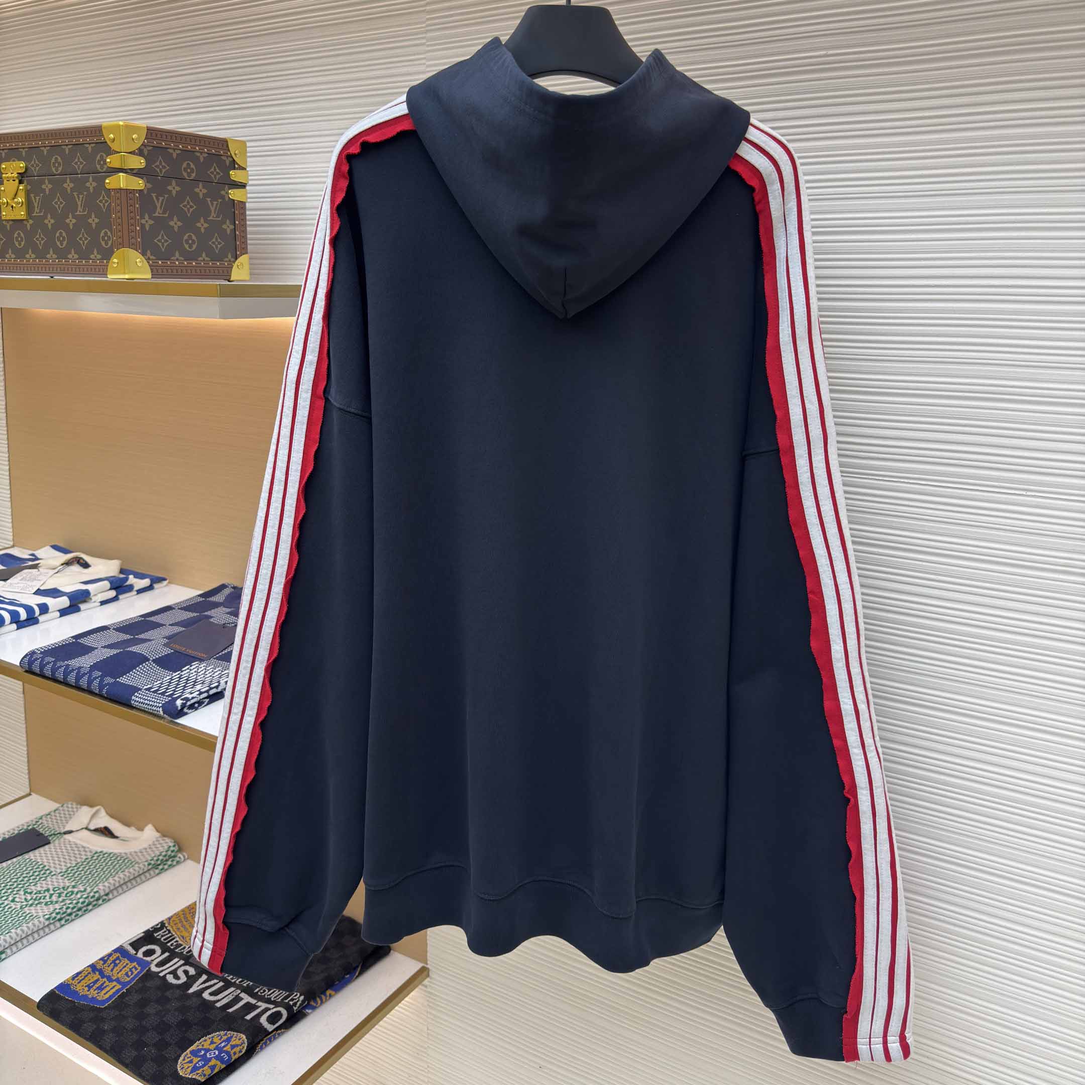 Balenciaga Unity Sports Icon Large Hoodie in faded black and white dry fleece - DopestKickz