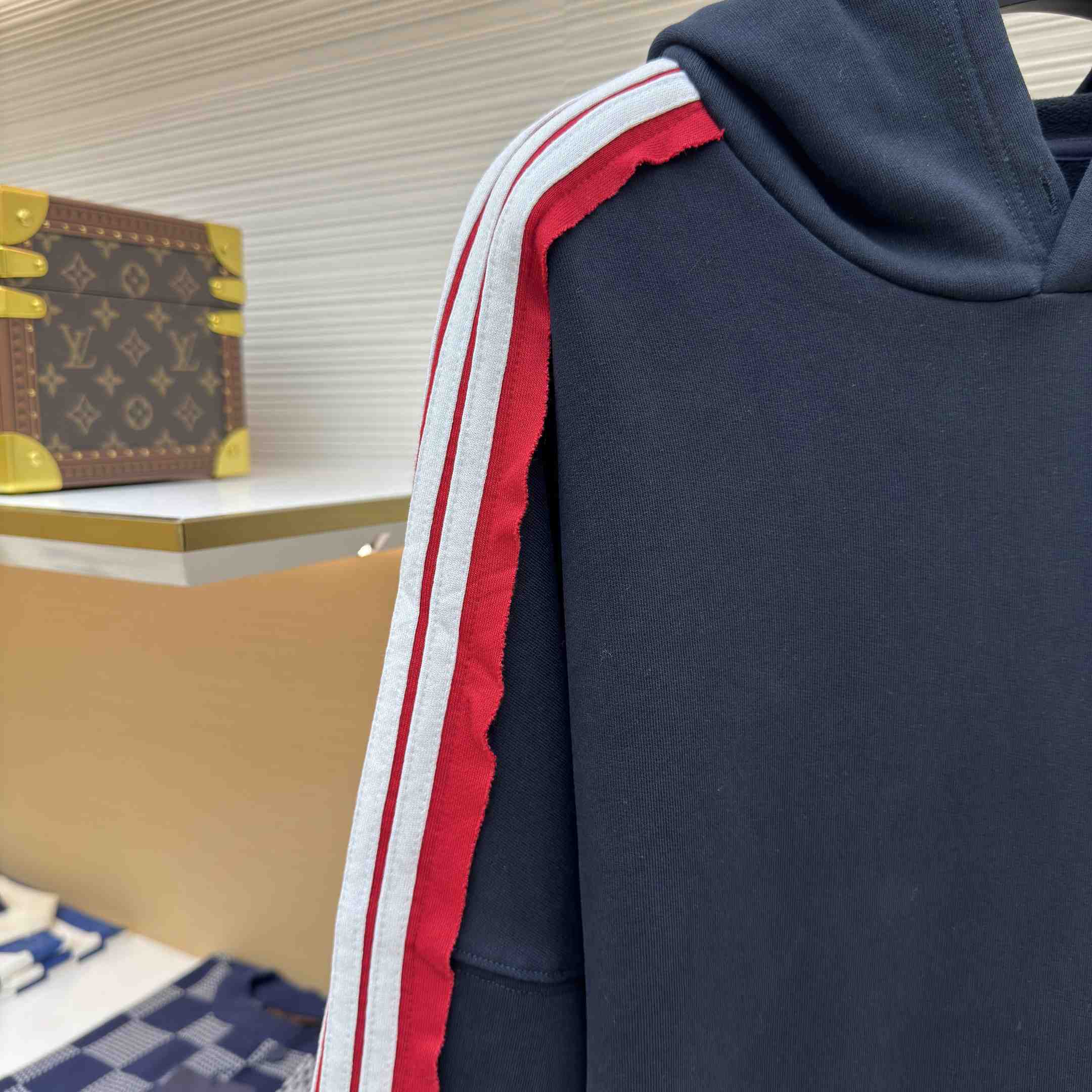 Balenciaga Unity Sports Icon Large Hoodie in faded black and white dry fleece - DopestKickz