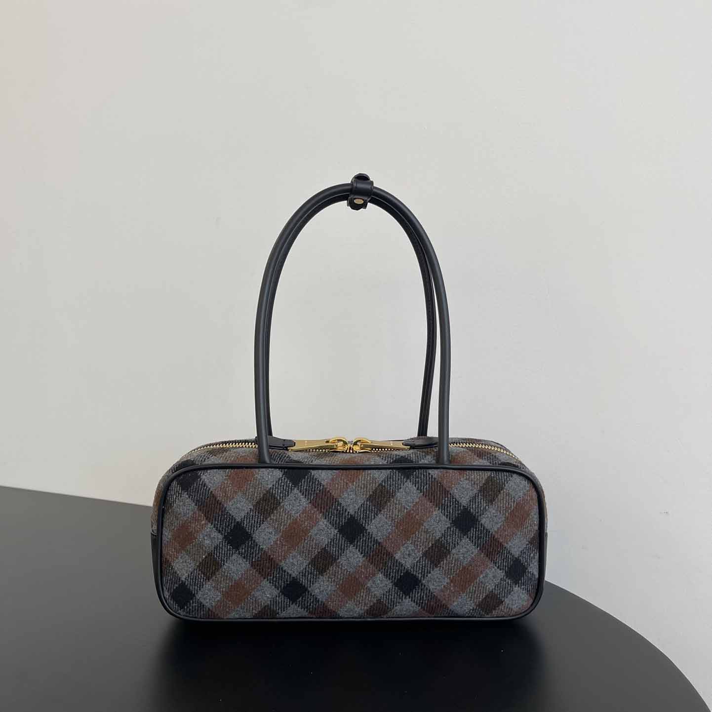 Miu Miu Beau Plaid And Leather Bag - DopestKickz