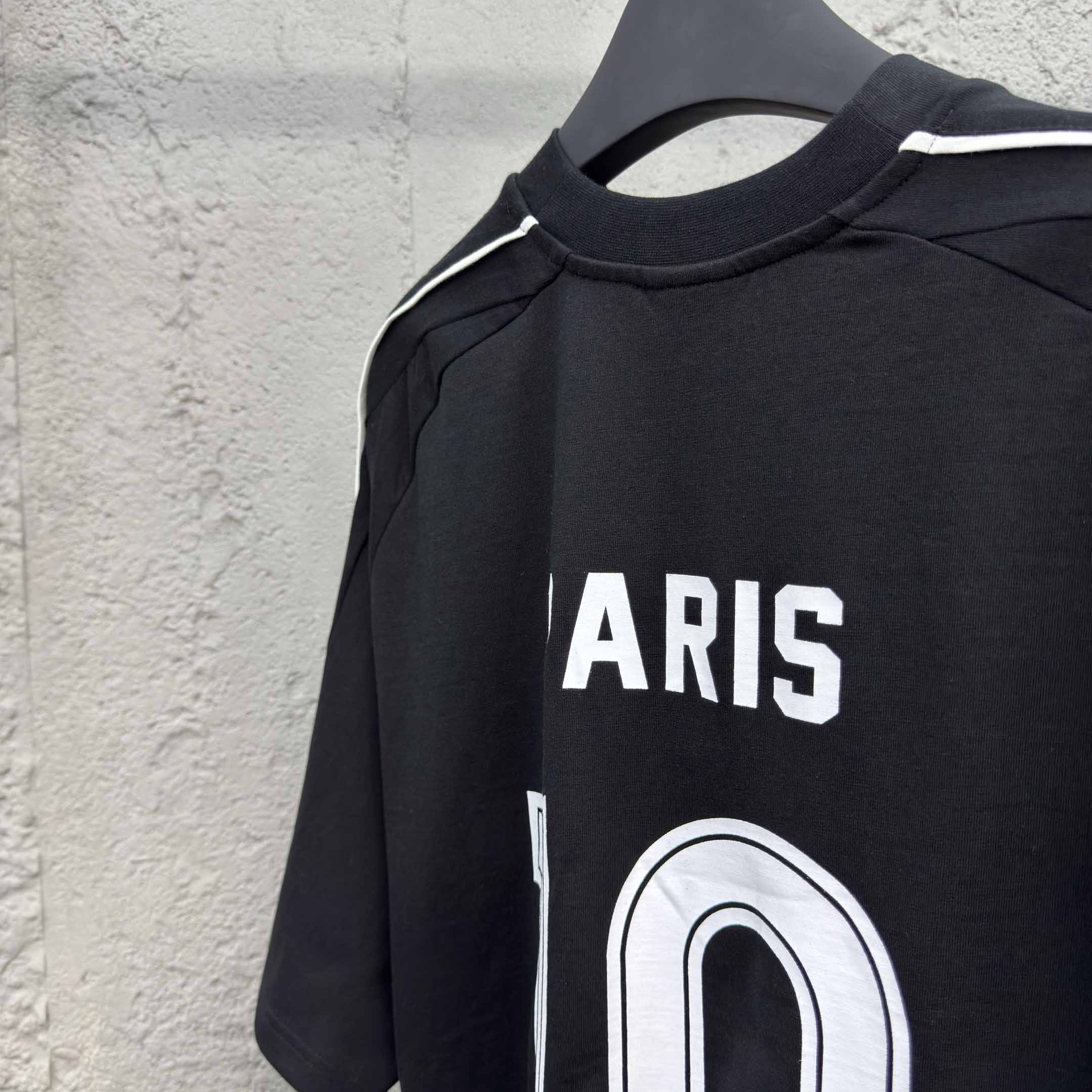 Balenciaga Paris Soccer T-Shirt Oversized In Black - DopestKickz