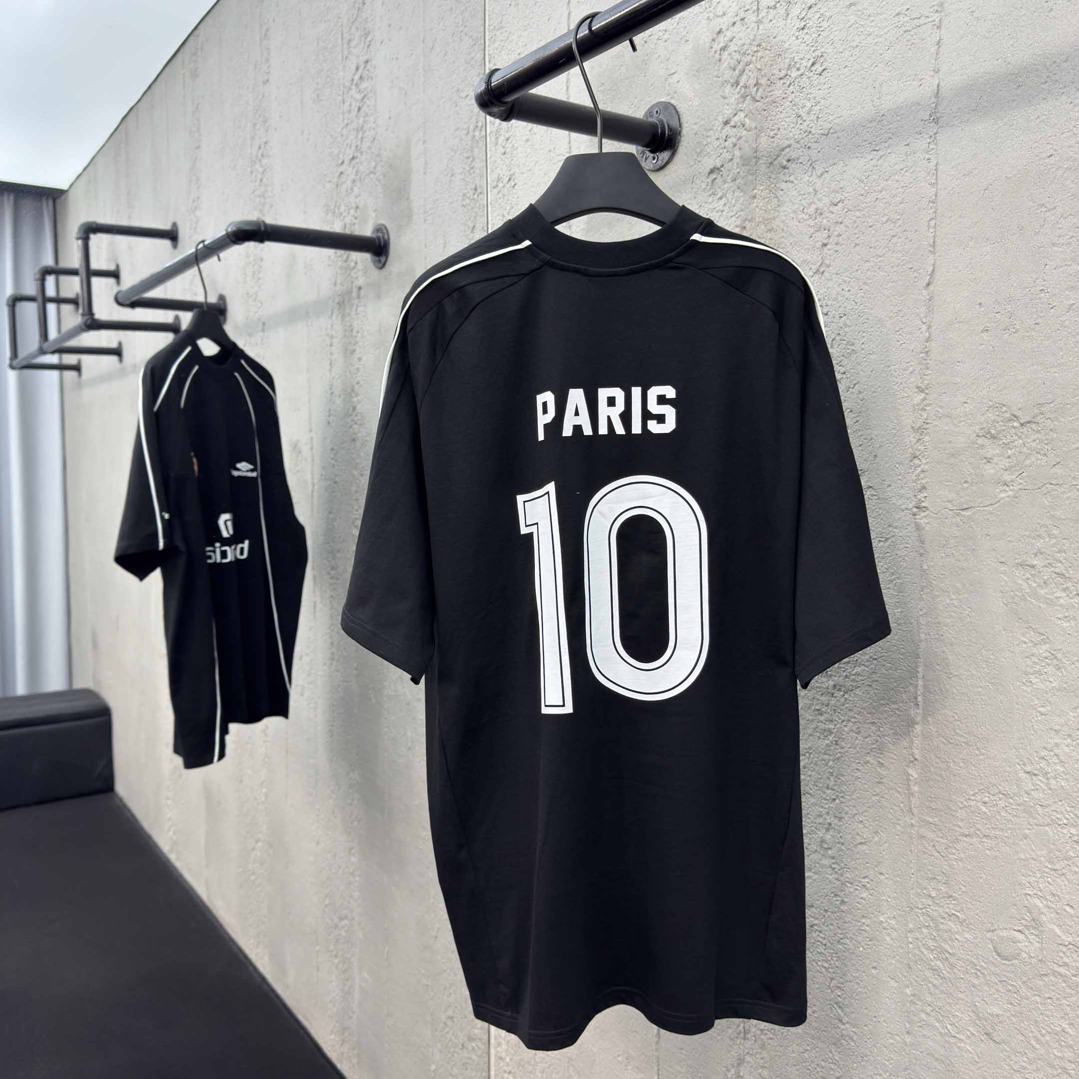 Balenciaga Paris Soccer T-Shirt Oversized In Black - DopestKickz