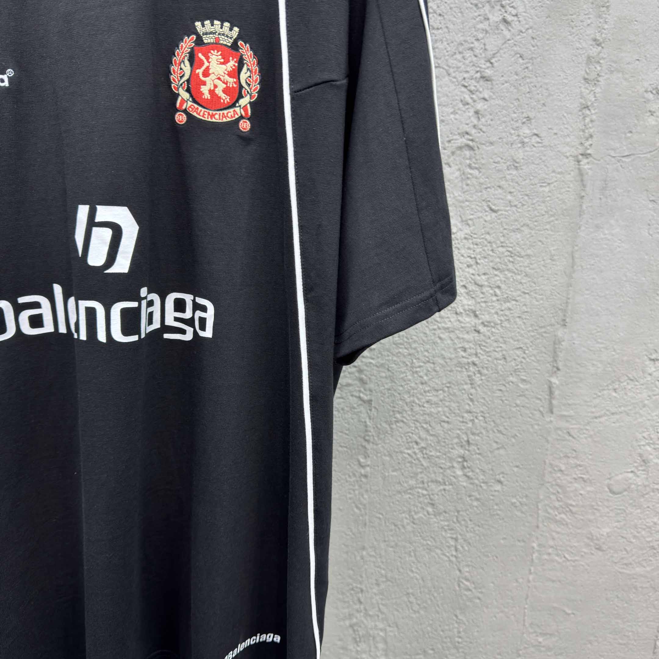 Balenciaga Paris Soccer T-Shirt Oversized In Black - DopestKickz