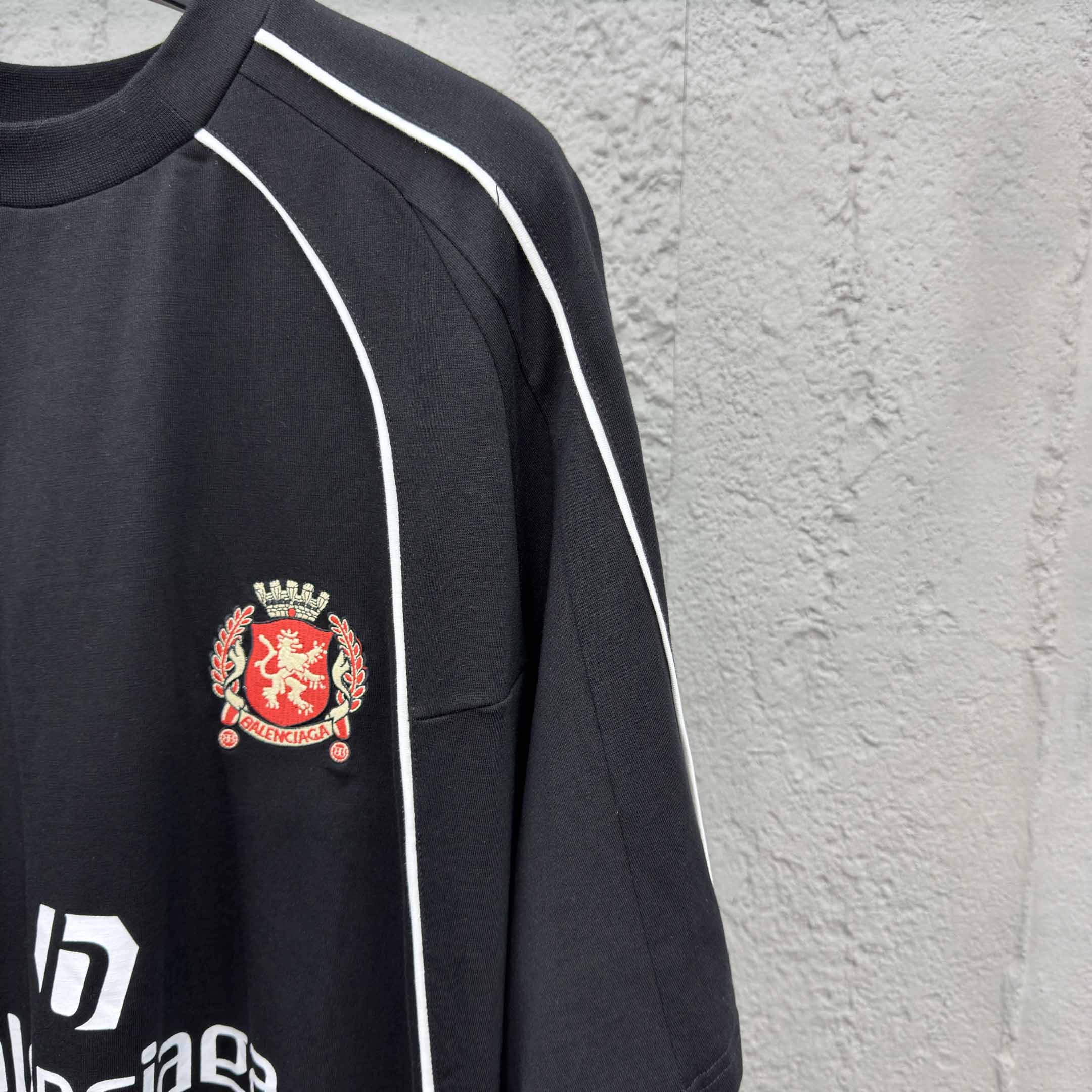 Balenciaga Paris Soccer T-Shirt Oversized In Black - DopestKickz
