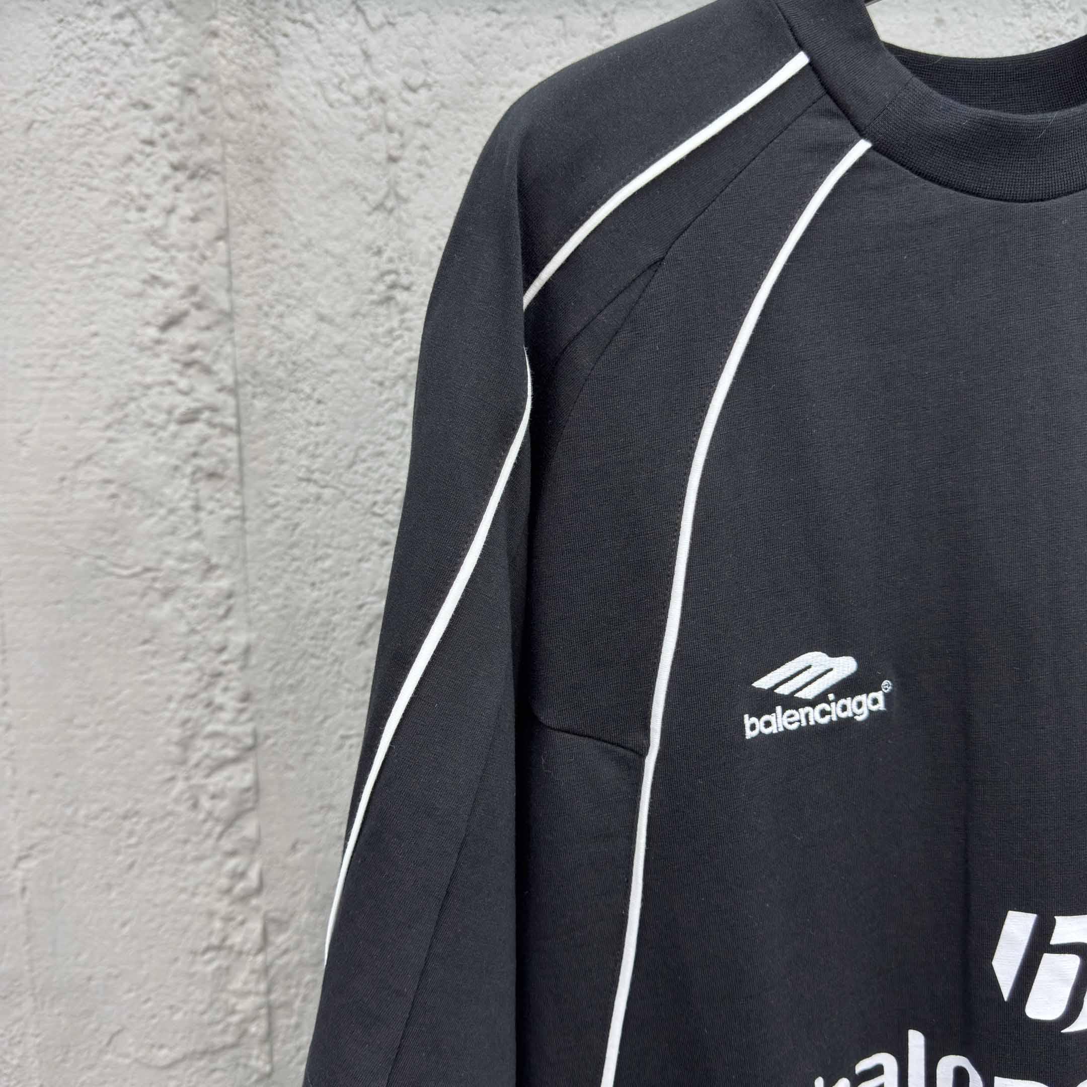 Balenciaga Paris Soccer T-Shirt Oversized In Black - DopestKickz