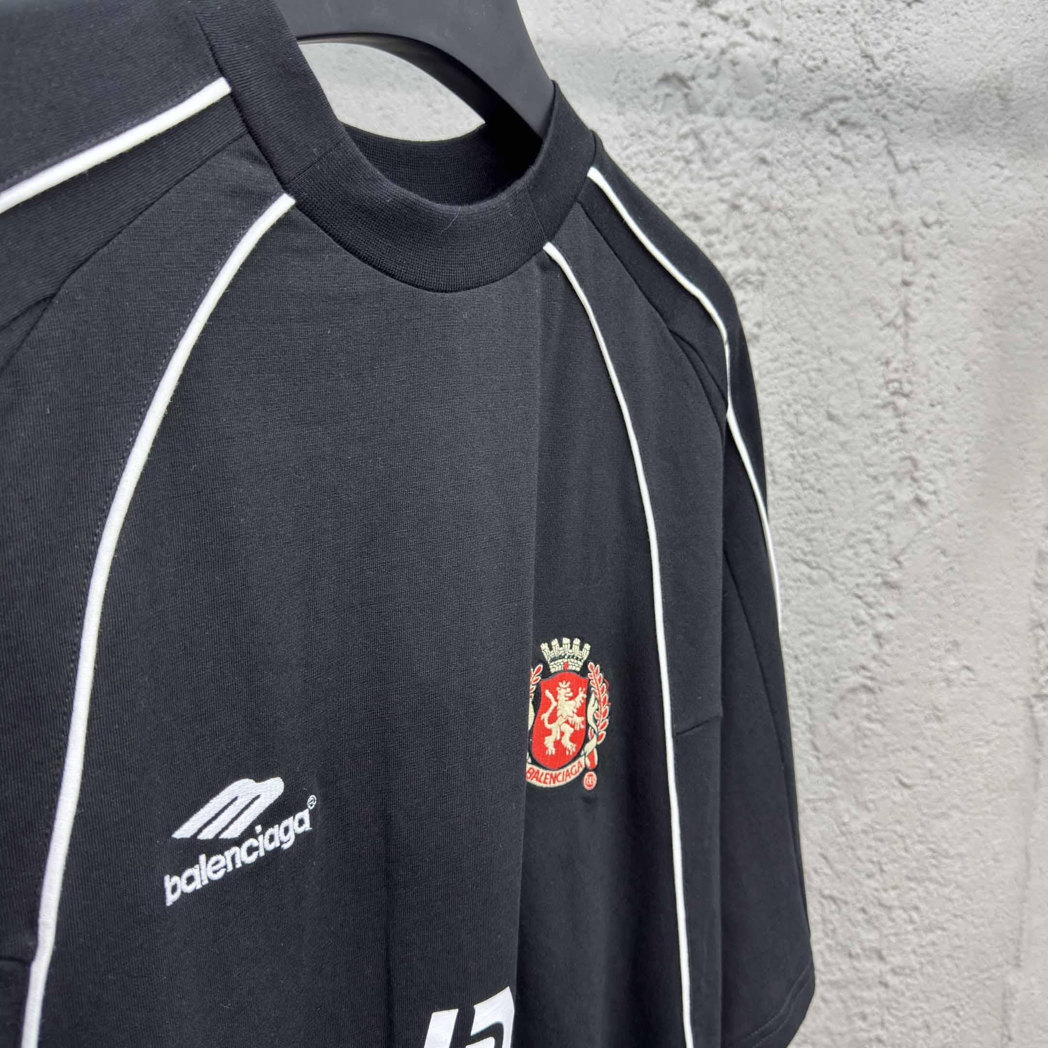 Balenciaga Paris Soccer T-Shirt Oversized In Black - DopestKickz