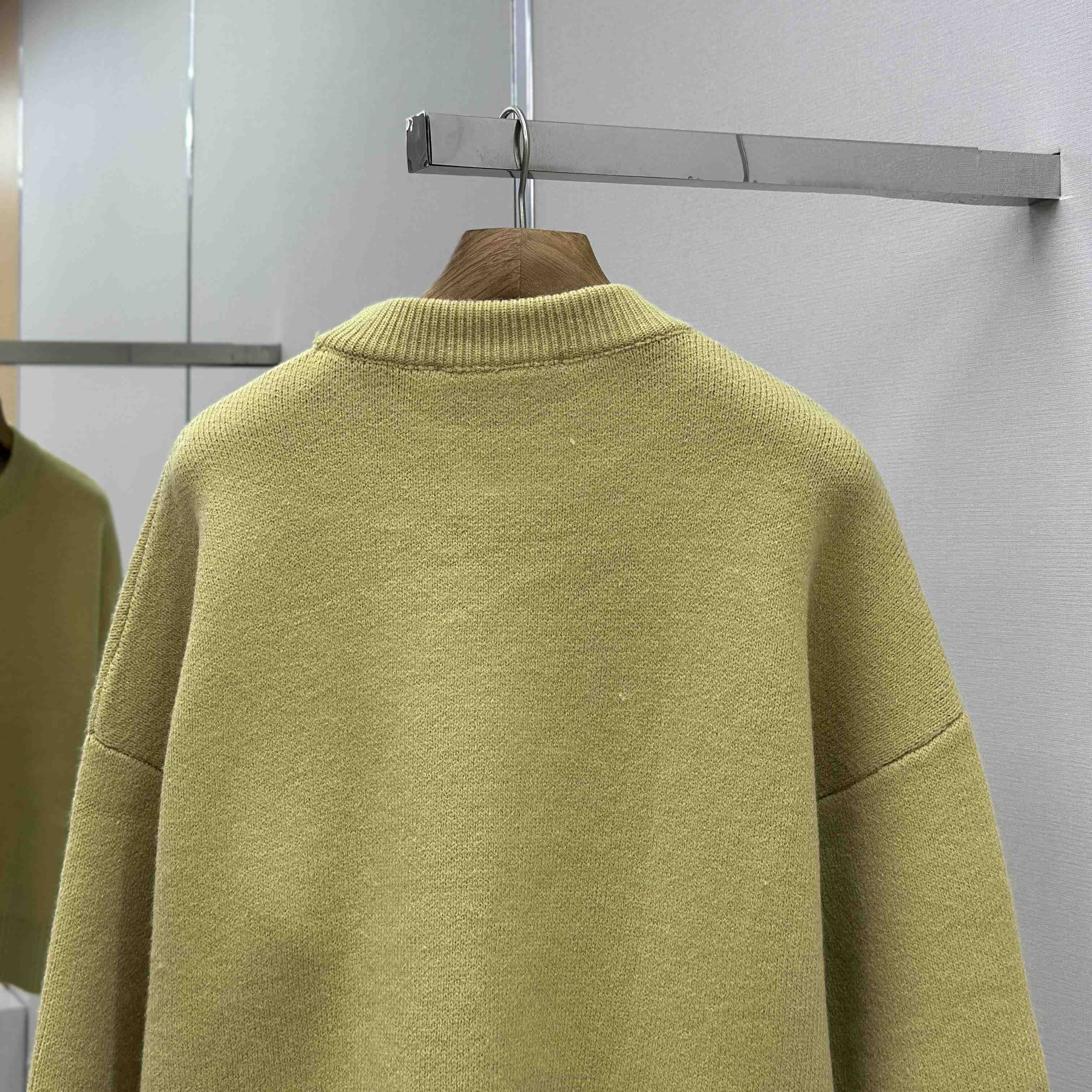 AMI Paris Yellow Alpaca Ami De Coeur Crewneck Sweater - DopestKickz