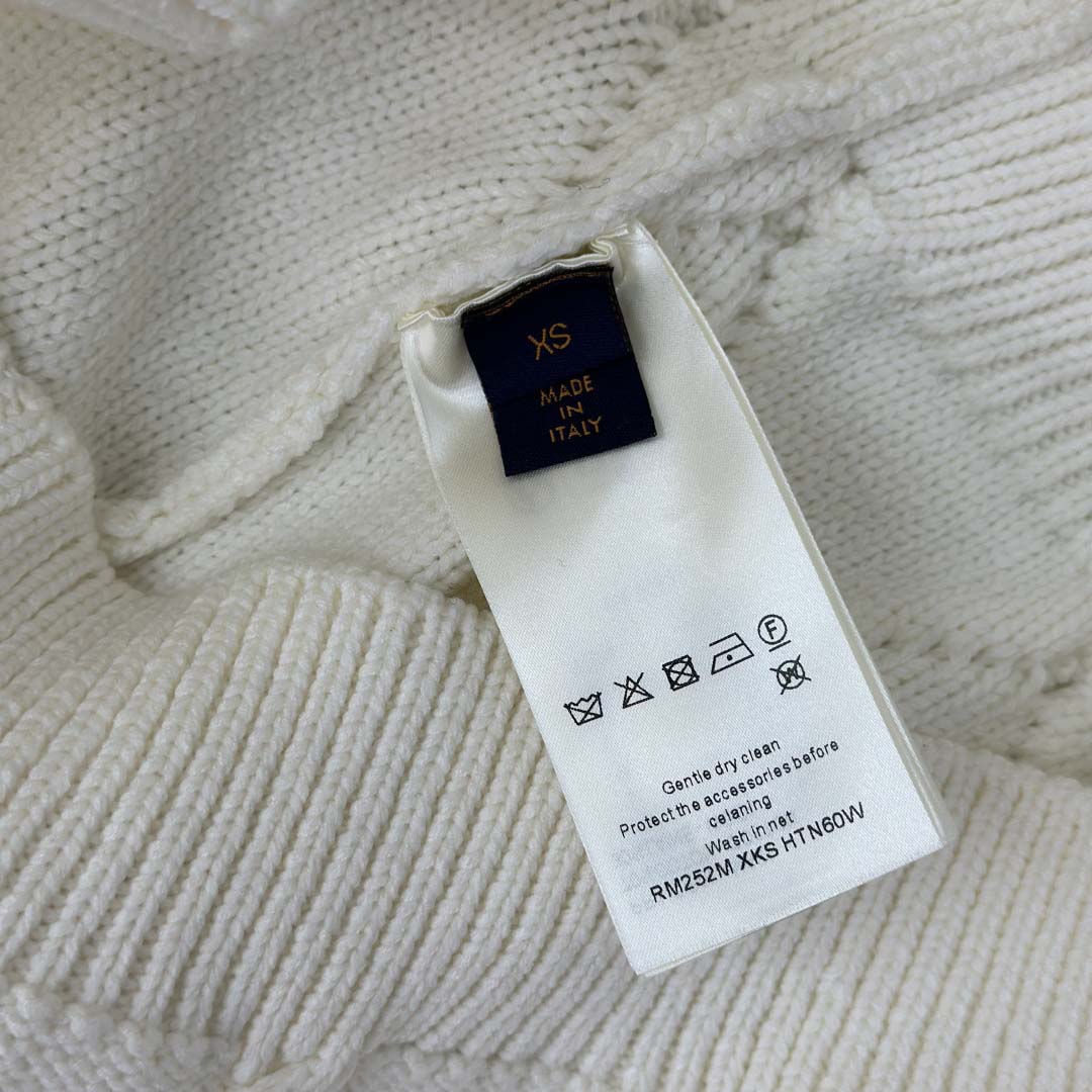Louis Vuitton Embellished Cable Knit Wool Blend Pullover   1AGJUZ - DopestKickz