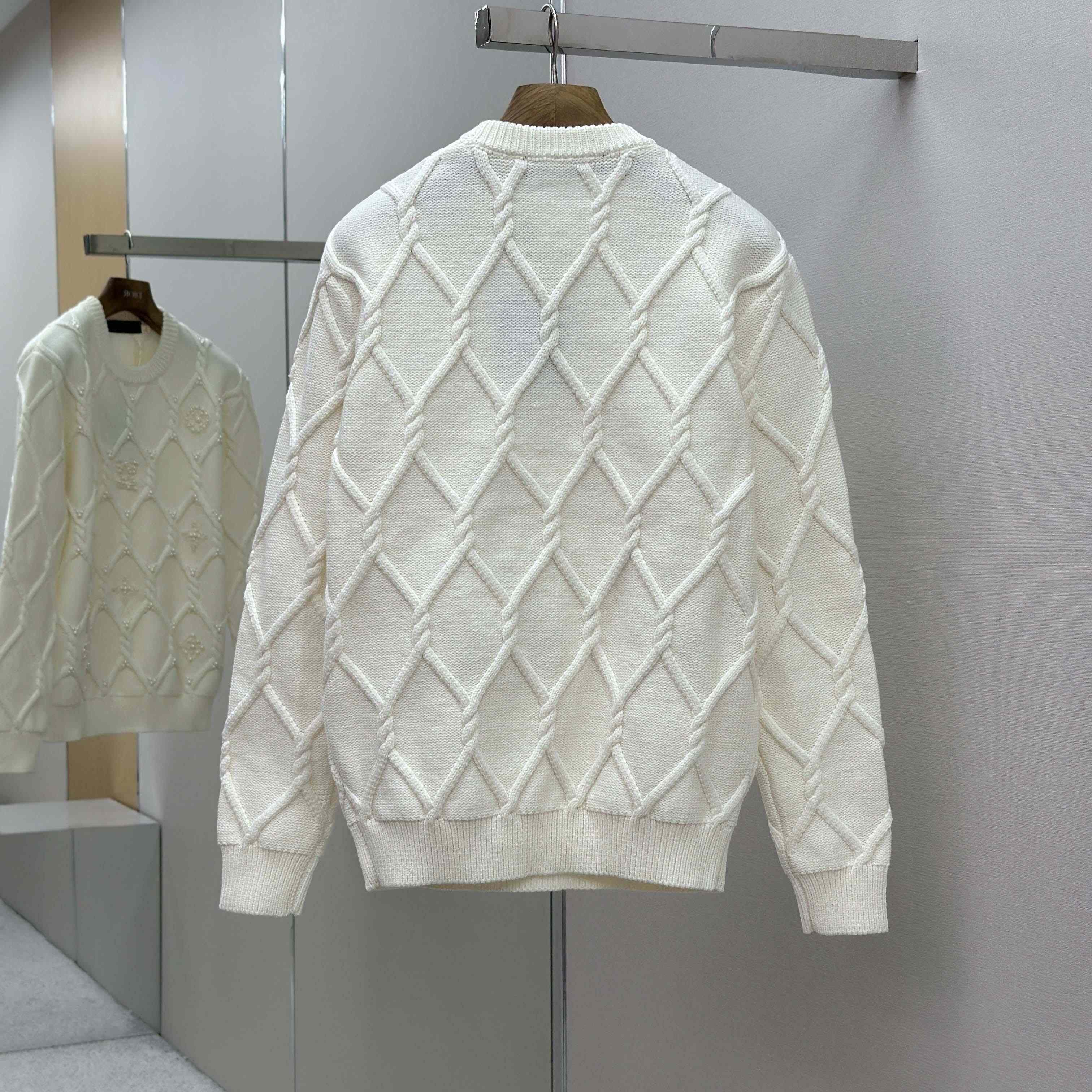 Louis Vuitton Embellished Cable Knit Wool Blend Pullover   1AGJUZ - DopestKickz