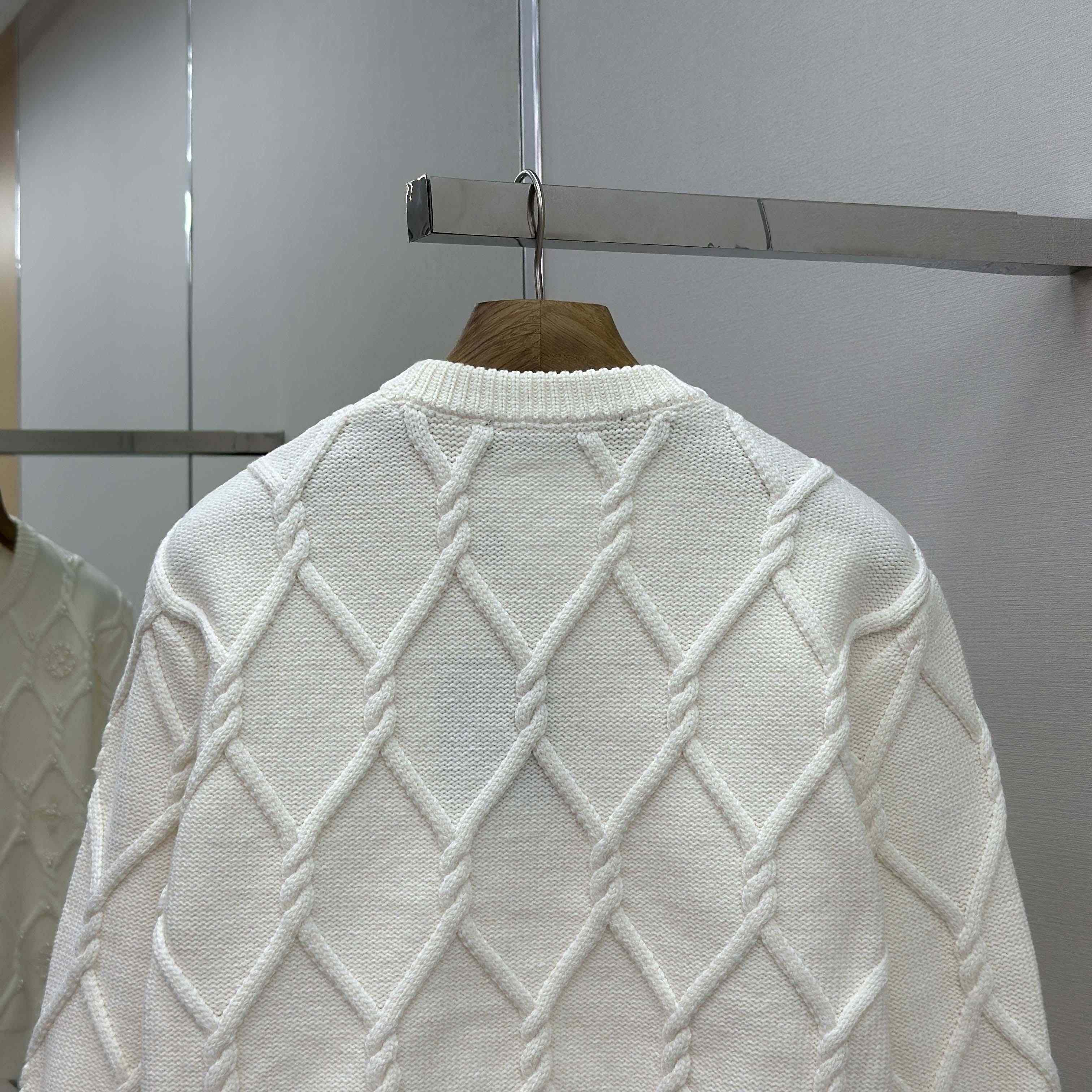 Louis Vuitton Embellished Cable Knit Wool Blend Pullover   1AGJUZ - DopestKickz