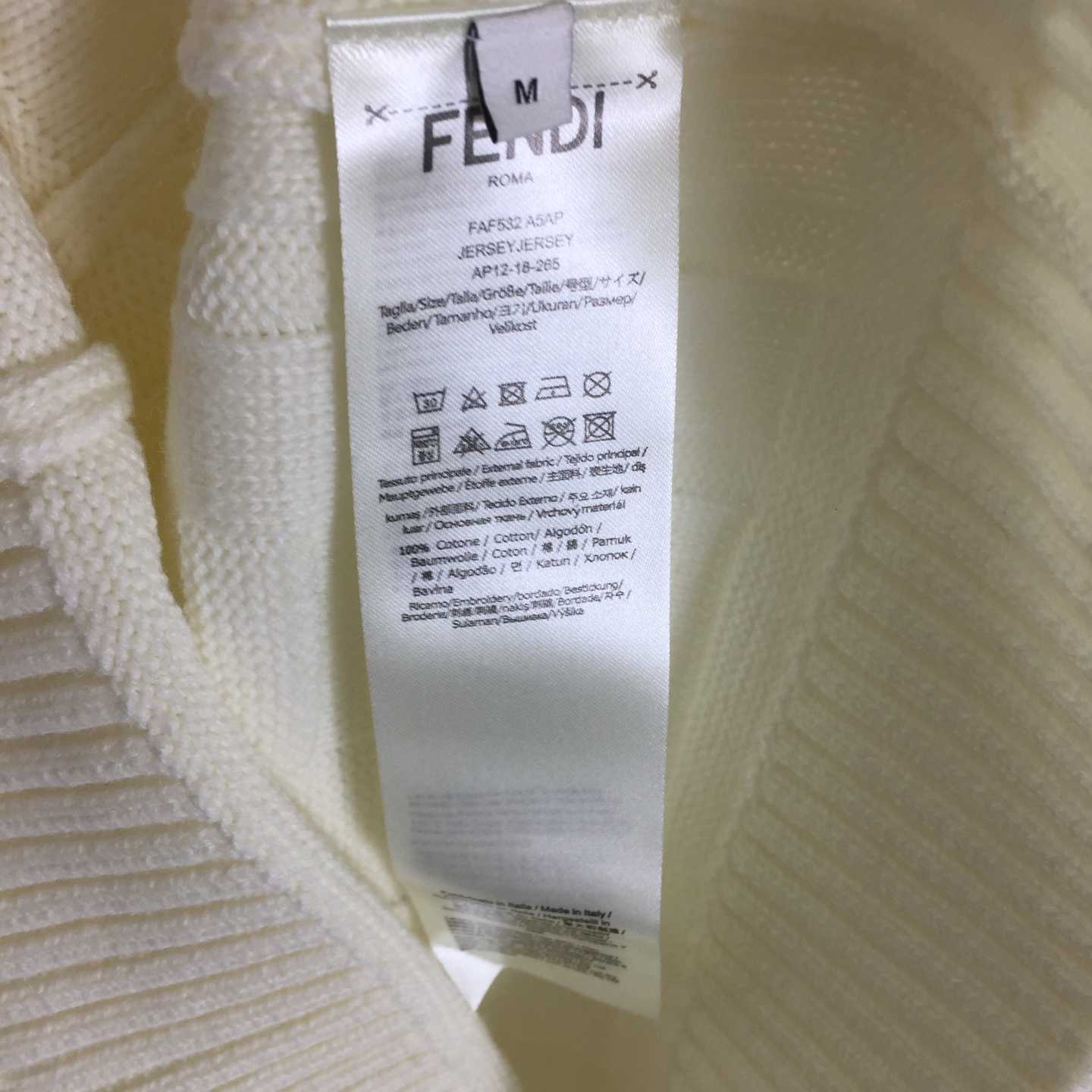 Fendi White Wool Pullover - DopestKickz