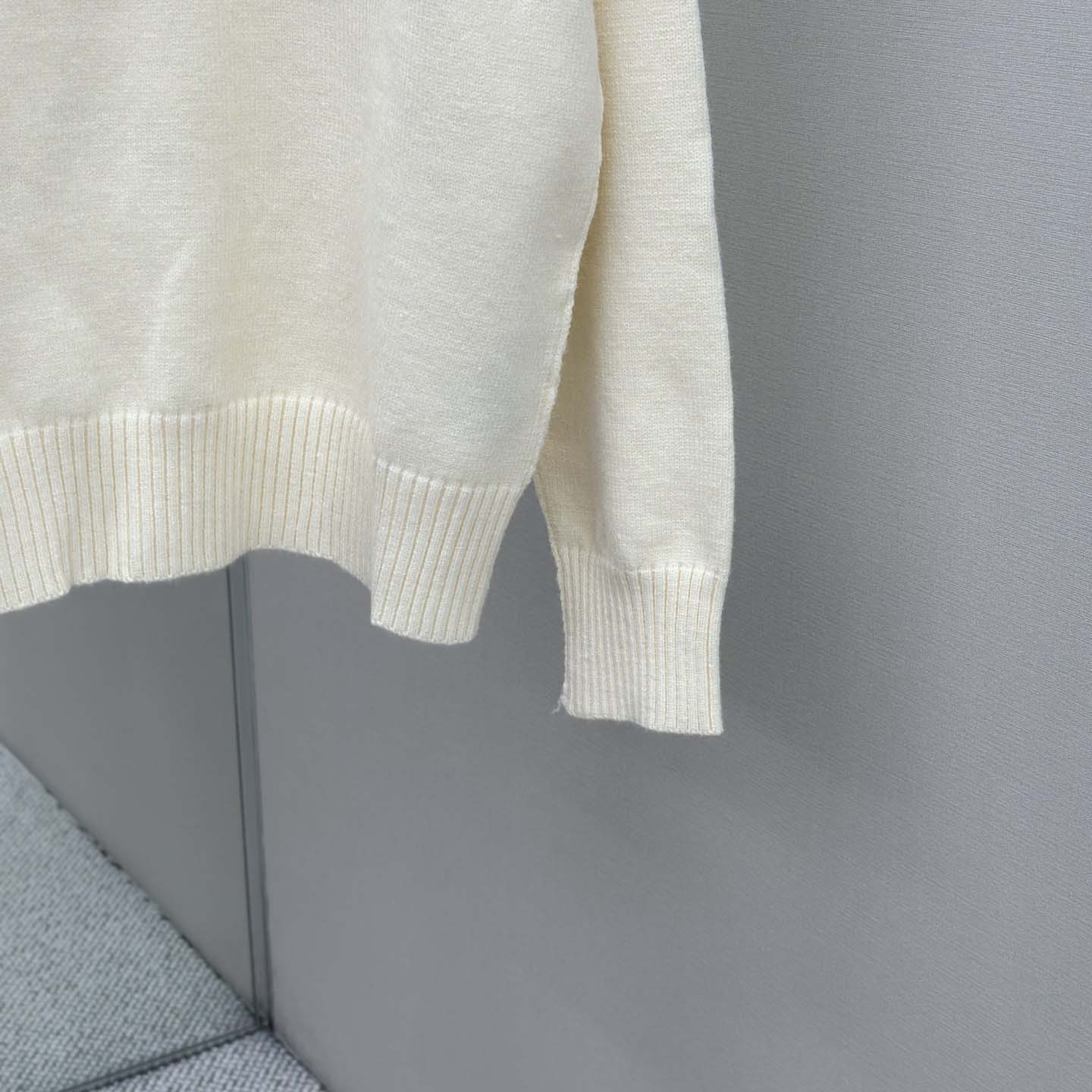 AMI Paris White Wool Ami De Coeur Polo - DopestKickz