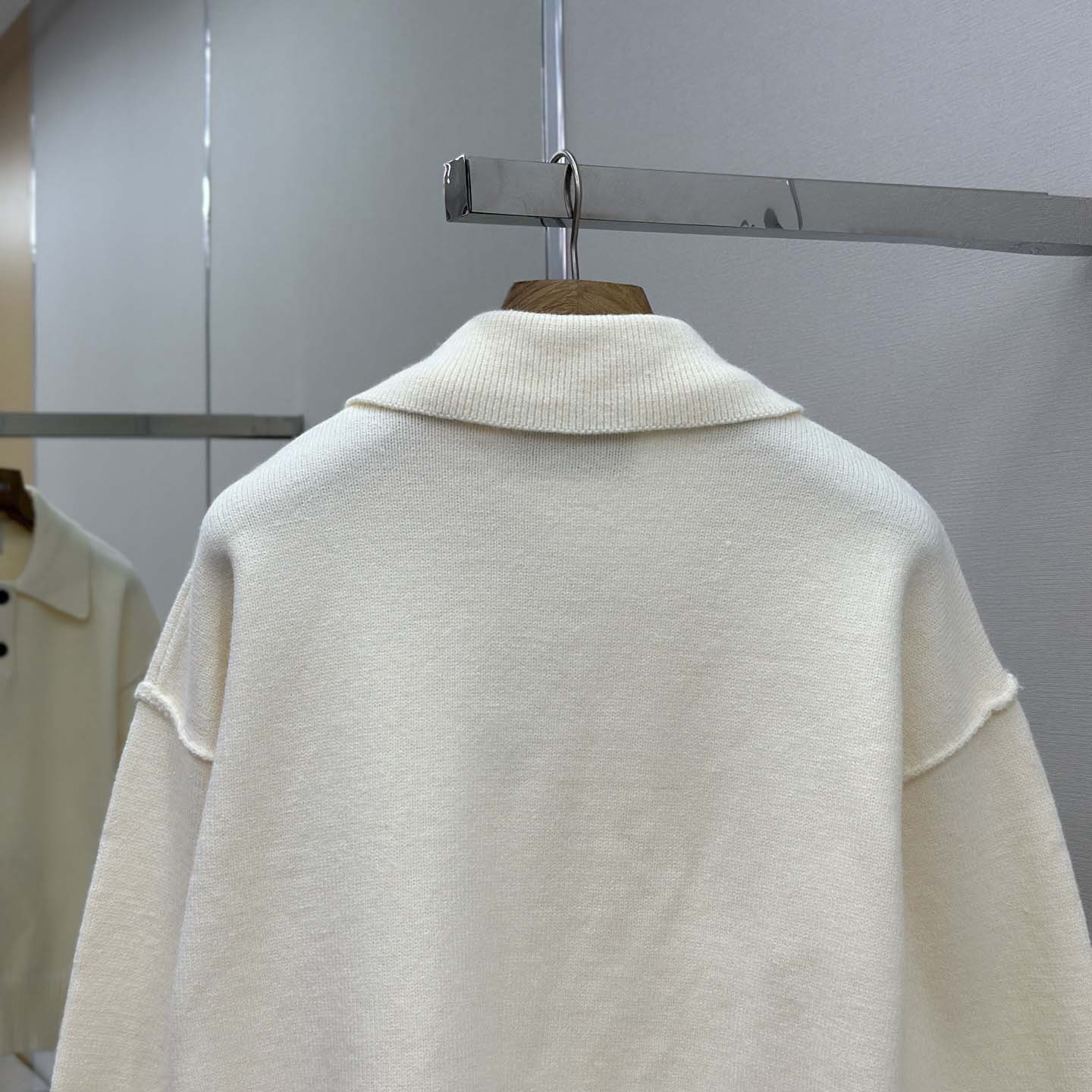 AMI Paris White Wool Ami De Coeur Polo - DopestKickz