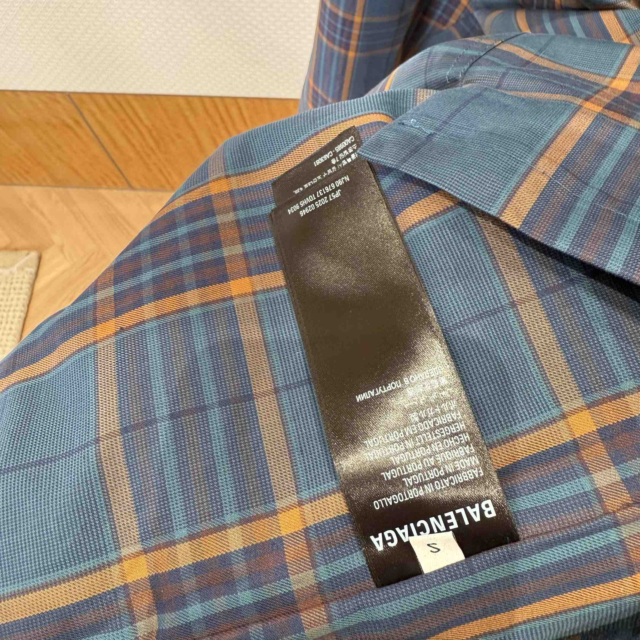 Balenciaga Zip-Up Shirt In Blue And Orange - DopestKickz