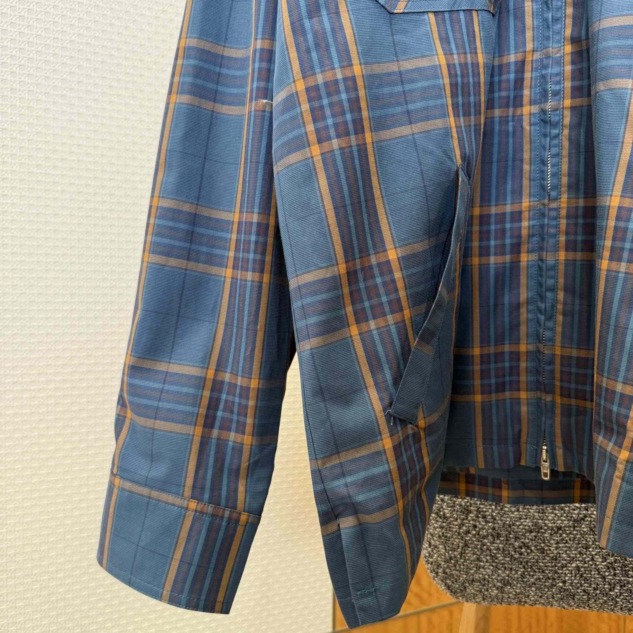 Balenciaga Zip-Up Shirt In Blue And Orange - DopestKickz