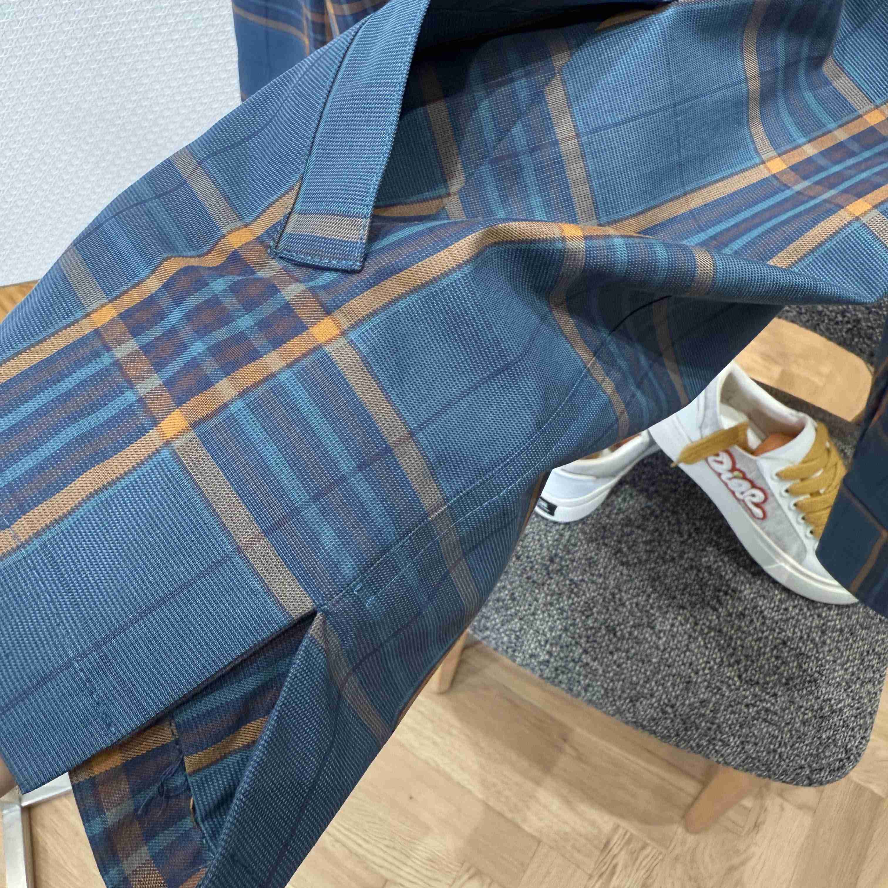 Balenciaga Zip-Up Shirt In Blue And Orange - DopestKickz