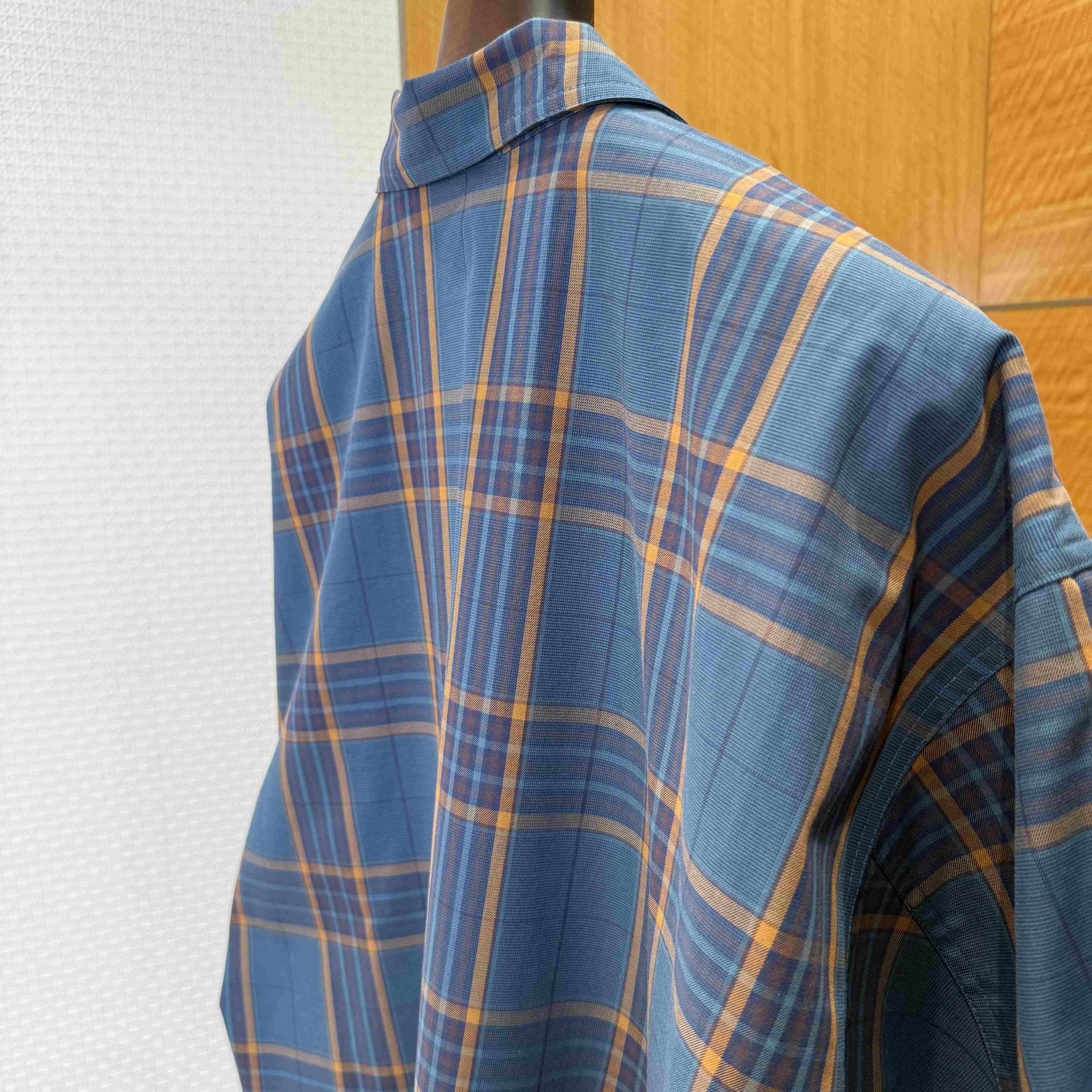 Balenciaga Zip-Up Shirt In Blue And Orange - DopestKickz