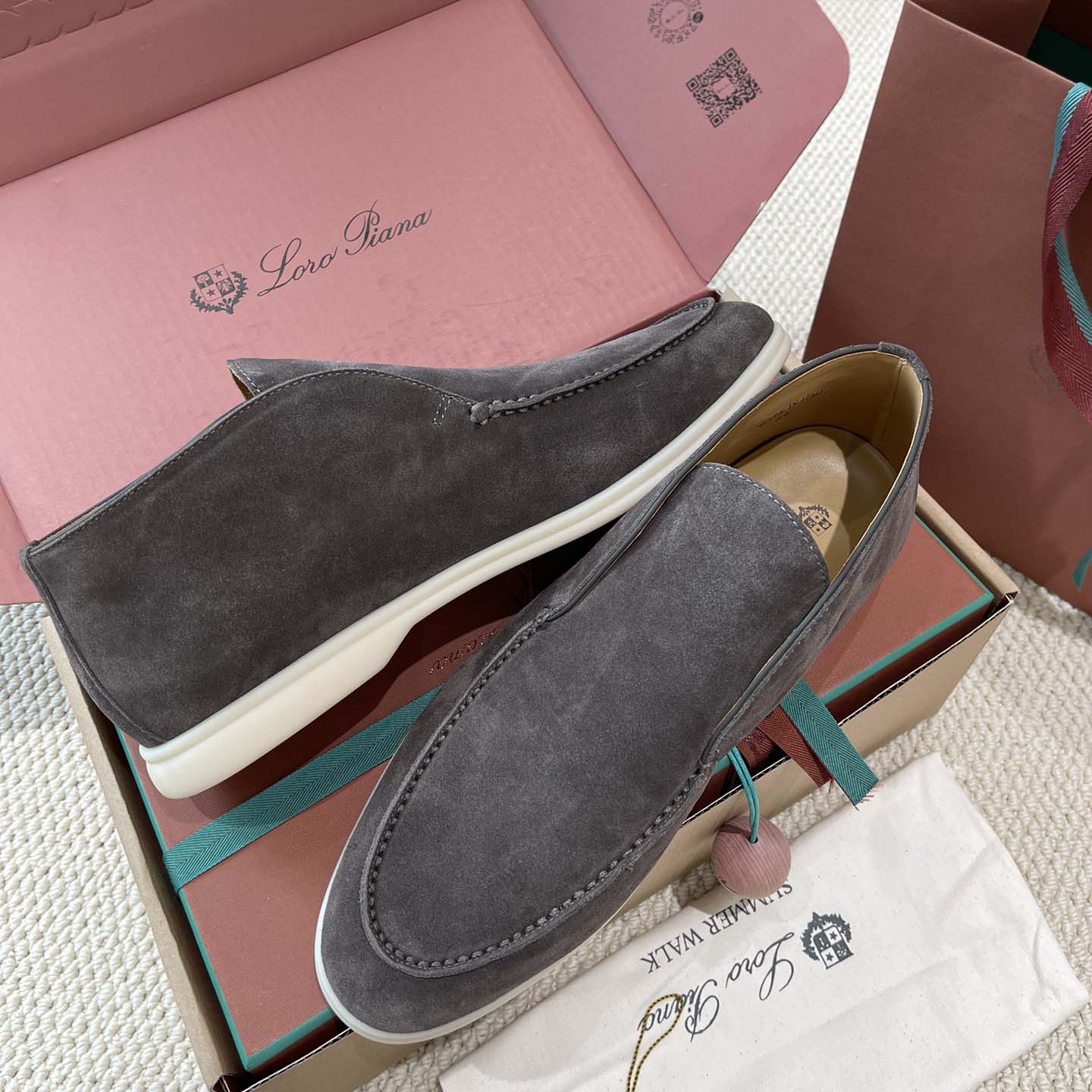 Loro Piana White Sole Summer Walk Loafers - DopestKickz