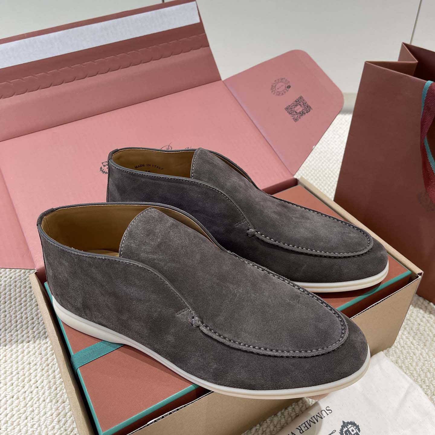 Loro Piana White Sole Summer Walk Loafers - DopestKickz