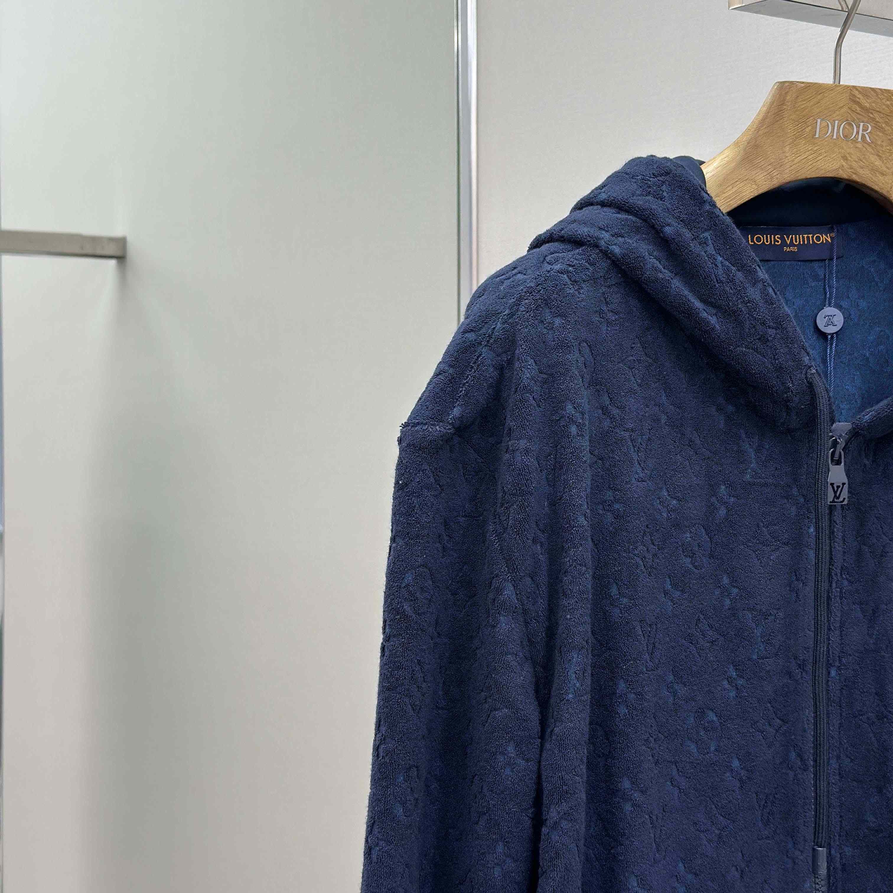 Louis Vuitton Monogram French Terry Zip-Through Hoodie   1AHUWW - DopestKickz