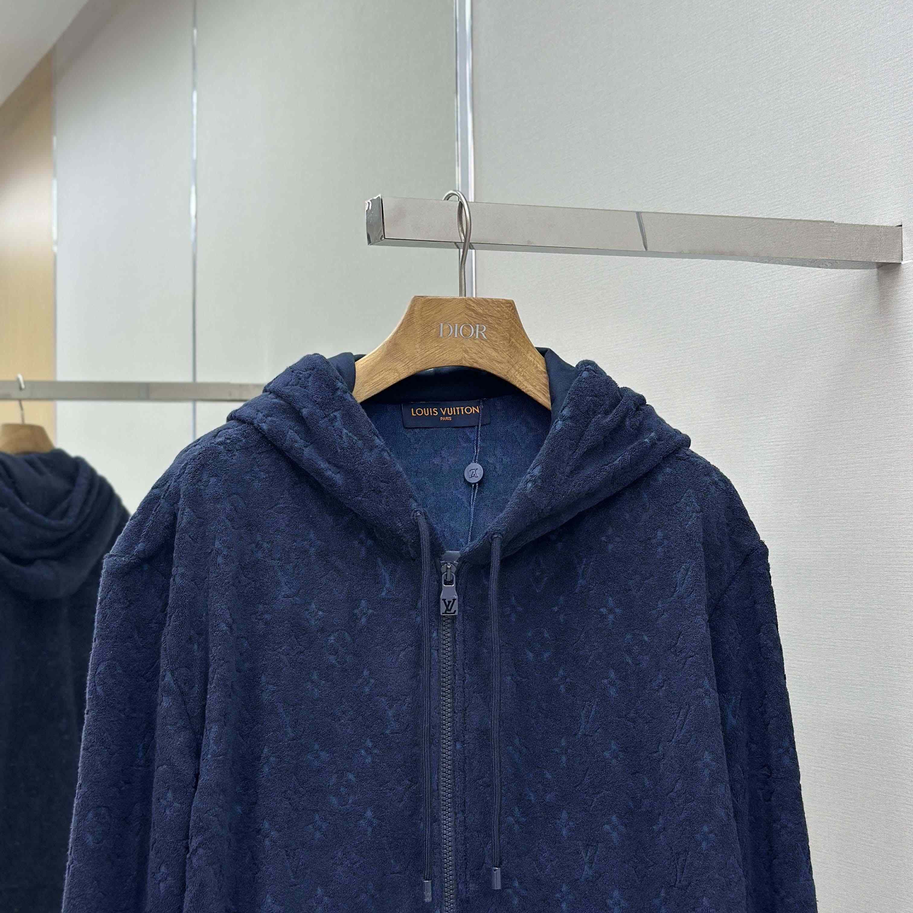 Louis Vuitton Monogram French Terry Zip-Through Hoodie   1AHUWW - DopestKickz