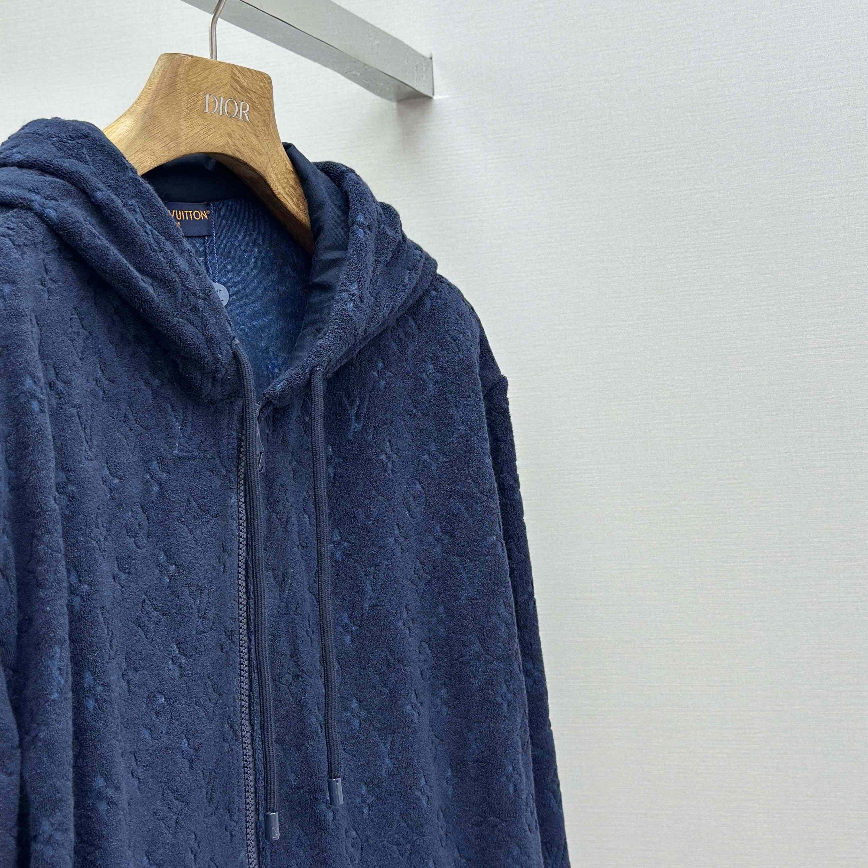 Louis Vuitton Monogram French Terry Zip-Through Hoodie   1AHUWW - DopestKickz