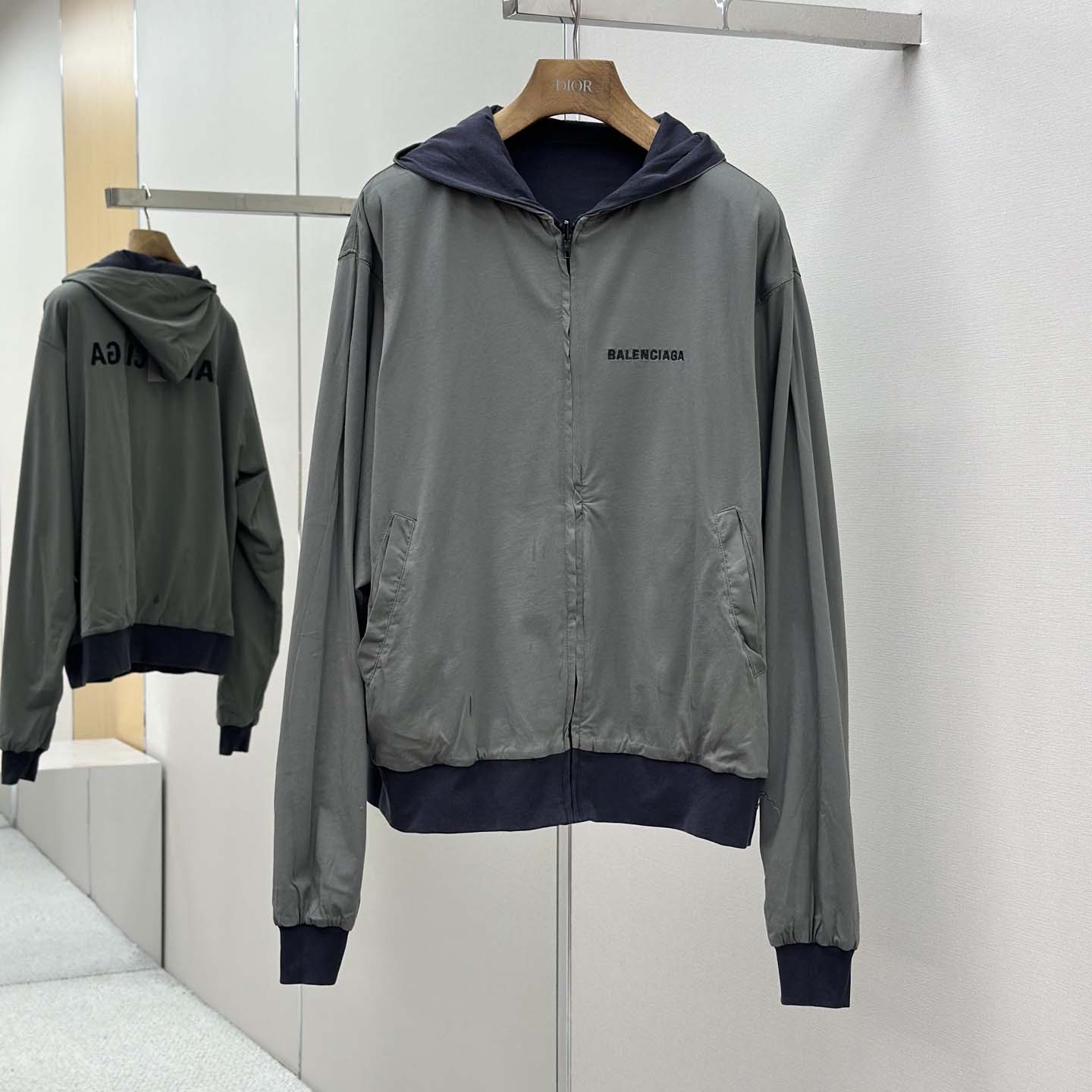 Balenciaga Back Reversible Zip-Up Hoodie - DopestKickz