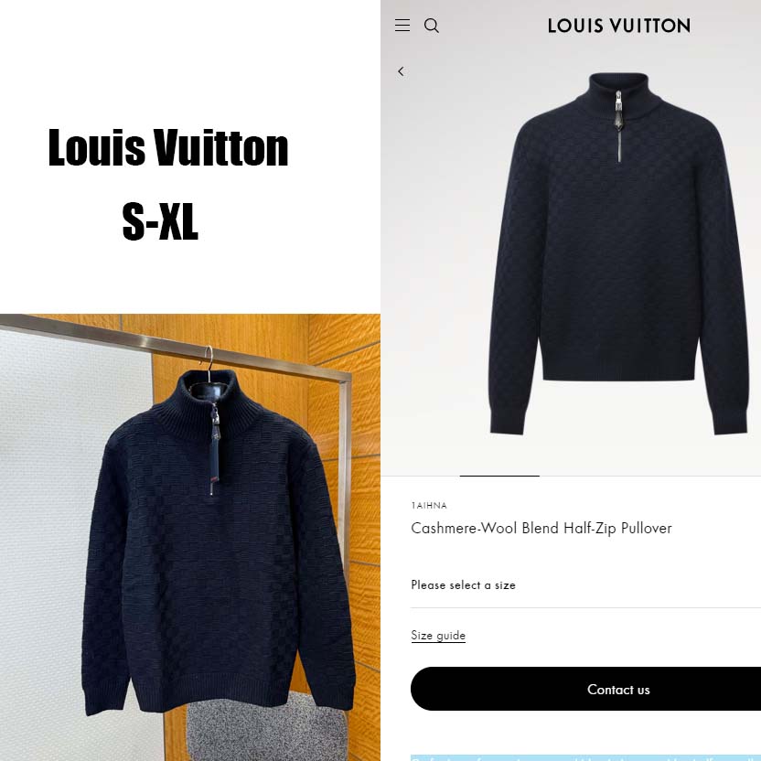 Louis Vuitton Cashmere-Wool Blend Half-Zip Pullover   1AIHNA - DopestKickz