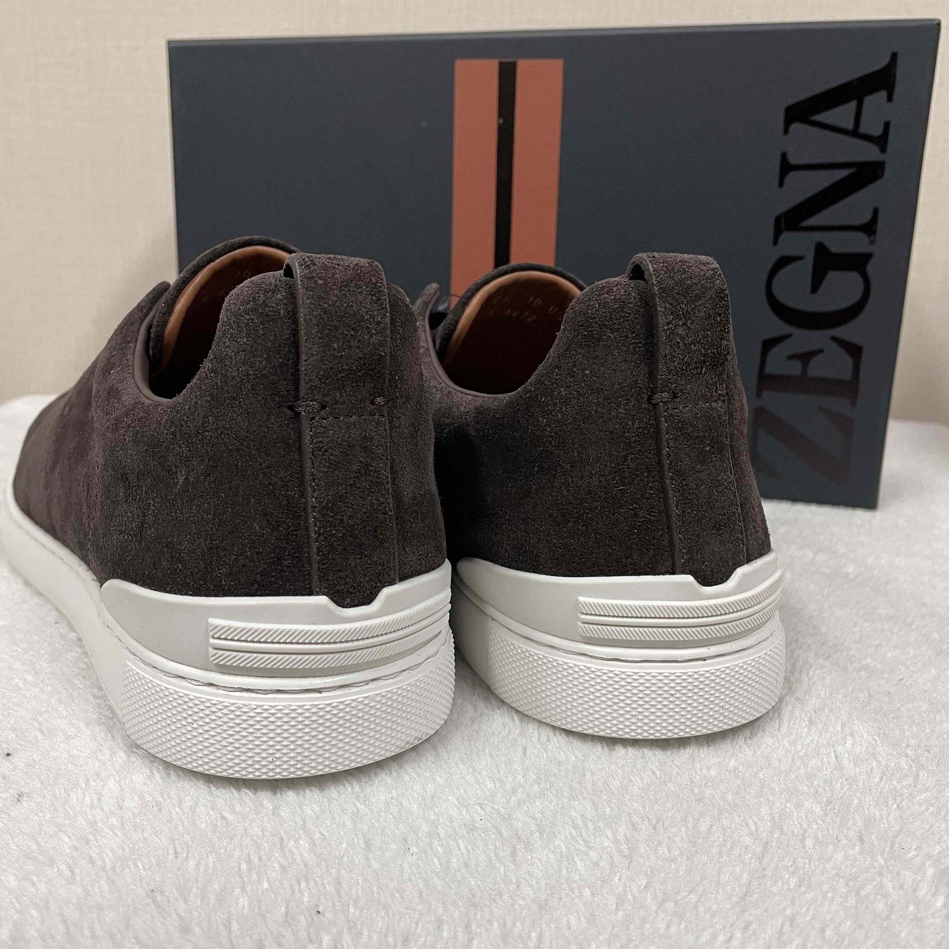 Zegna Utility Blue suede Triple Stitch™ Sneakers - DopestKickz