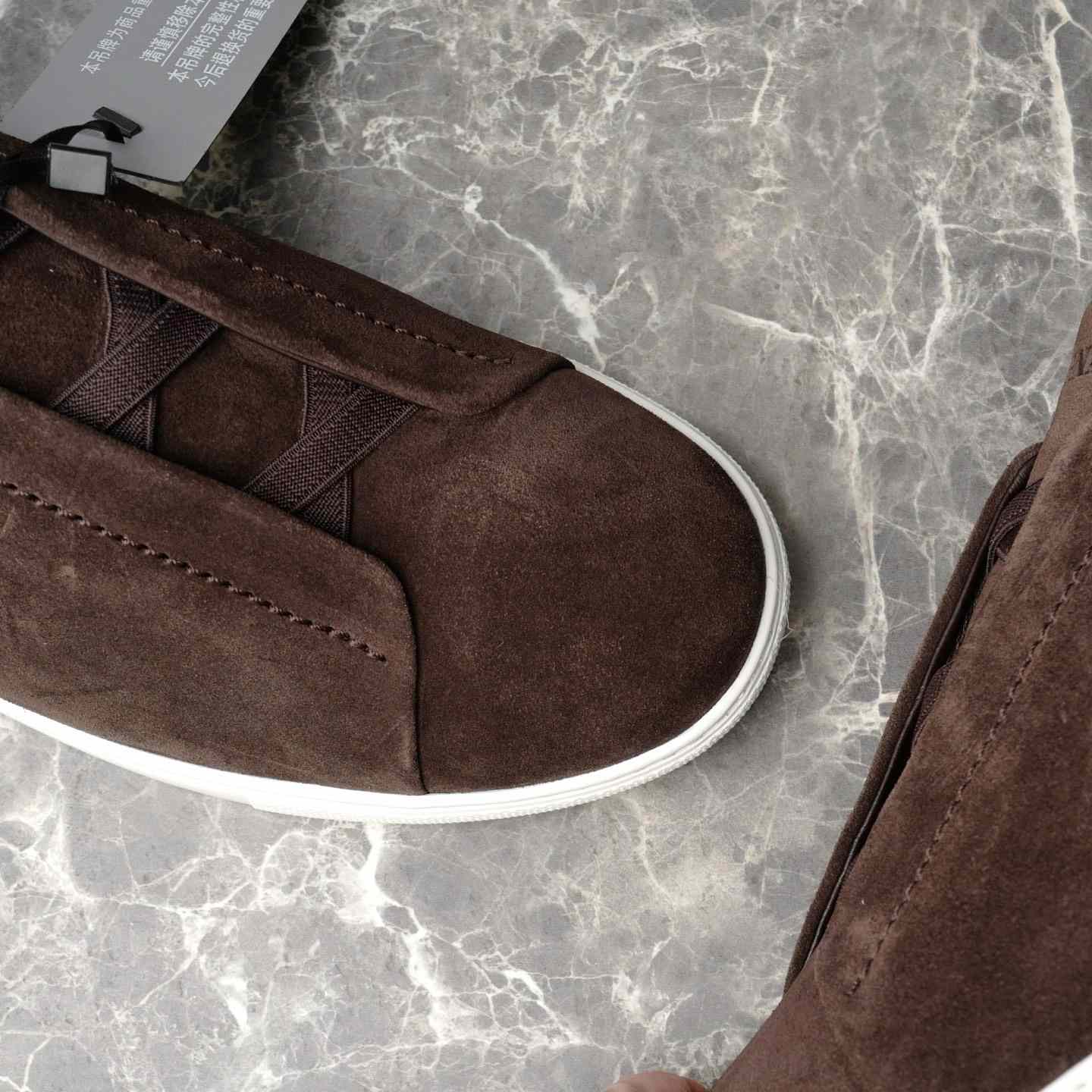 Zegna Utility Blue suede Triple Stitch™ Sneakers - DopestKickz