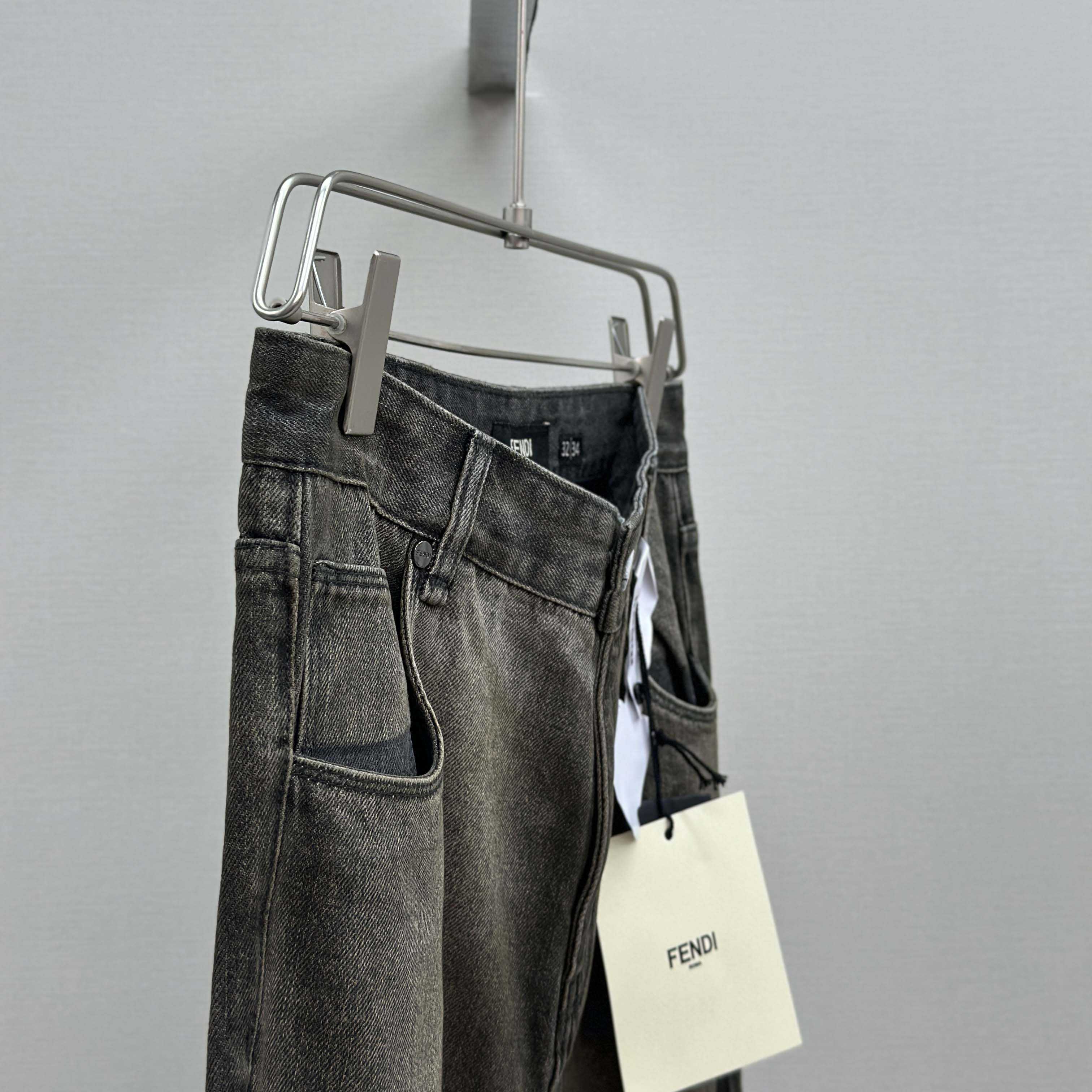 Fendi Grey Overdyed Jeans - DopestKickz