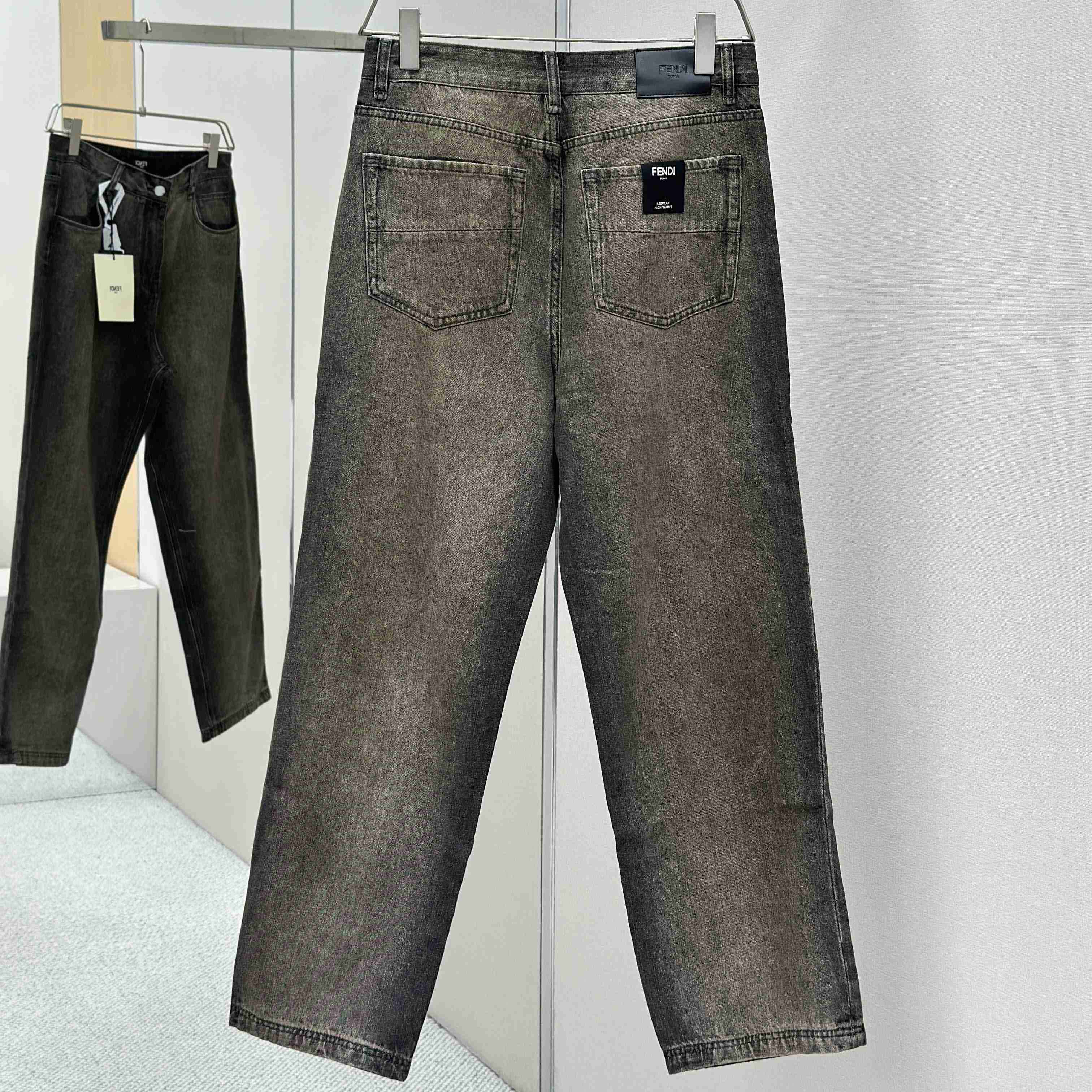 Fendi Grey Overdyed Jeans - DopestKickz