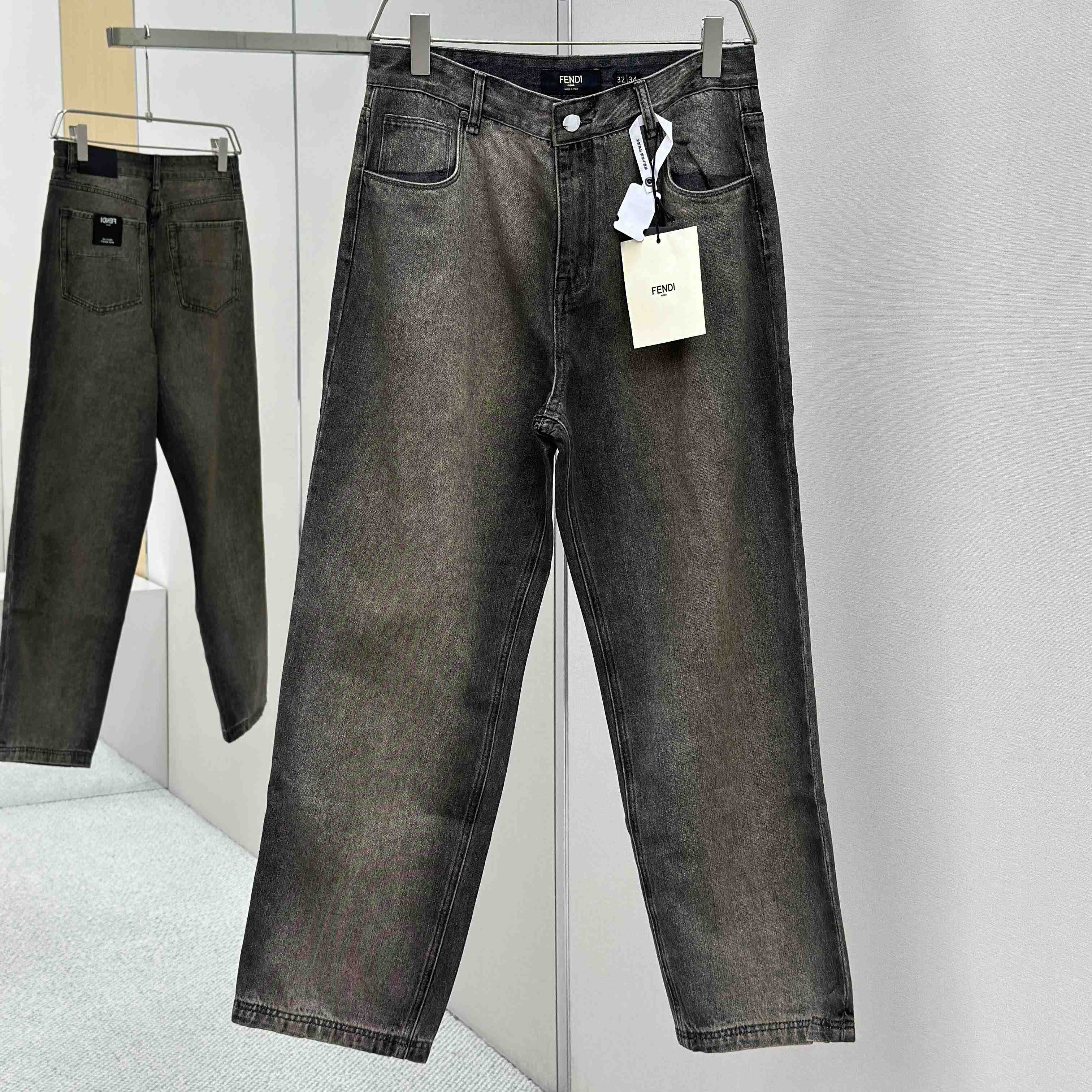 Fendi Grey Overdyed Jeans - DopestKickz