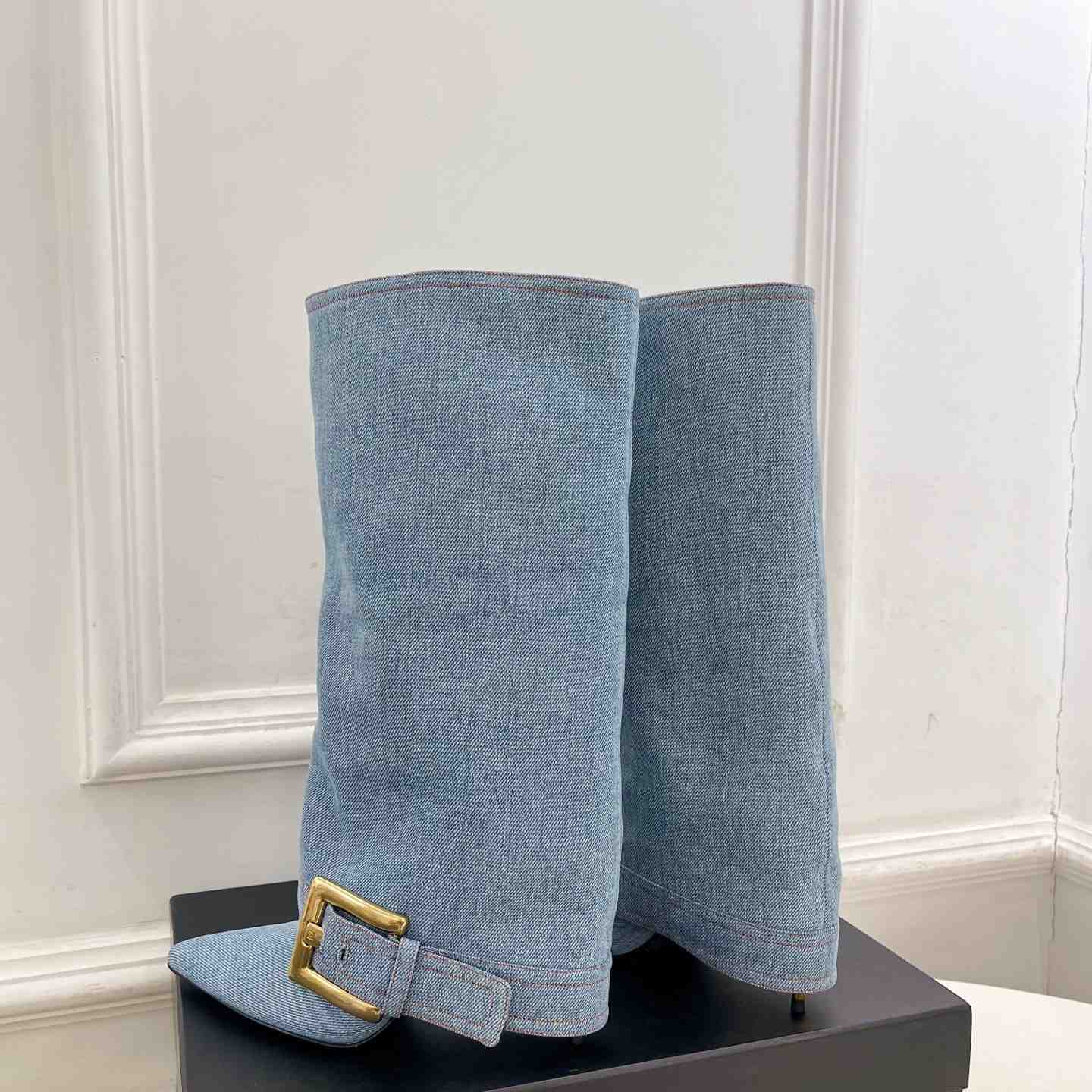 Balmain Anthem Denim Boots - DopestKickz