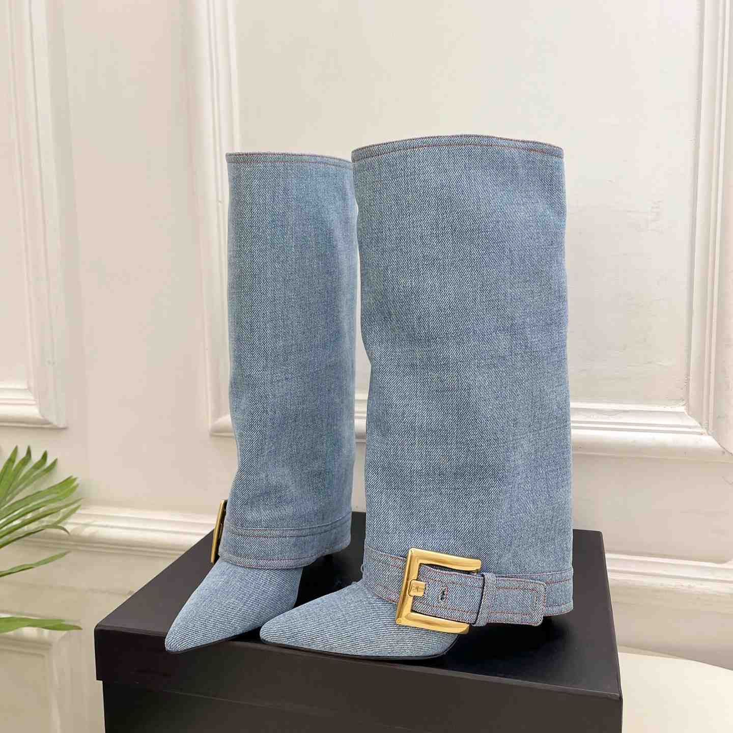 Balmain Anthem Denim Boots - DopestKickz